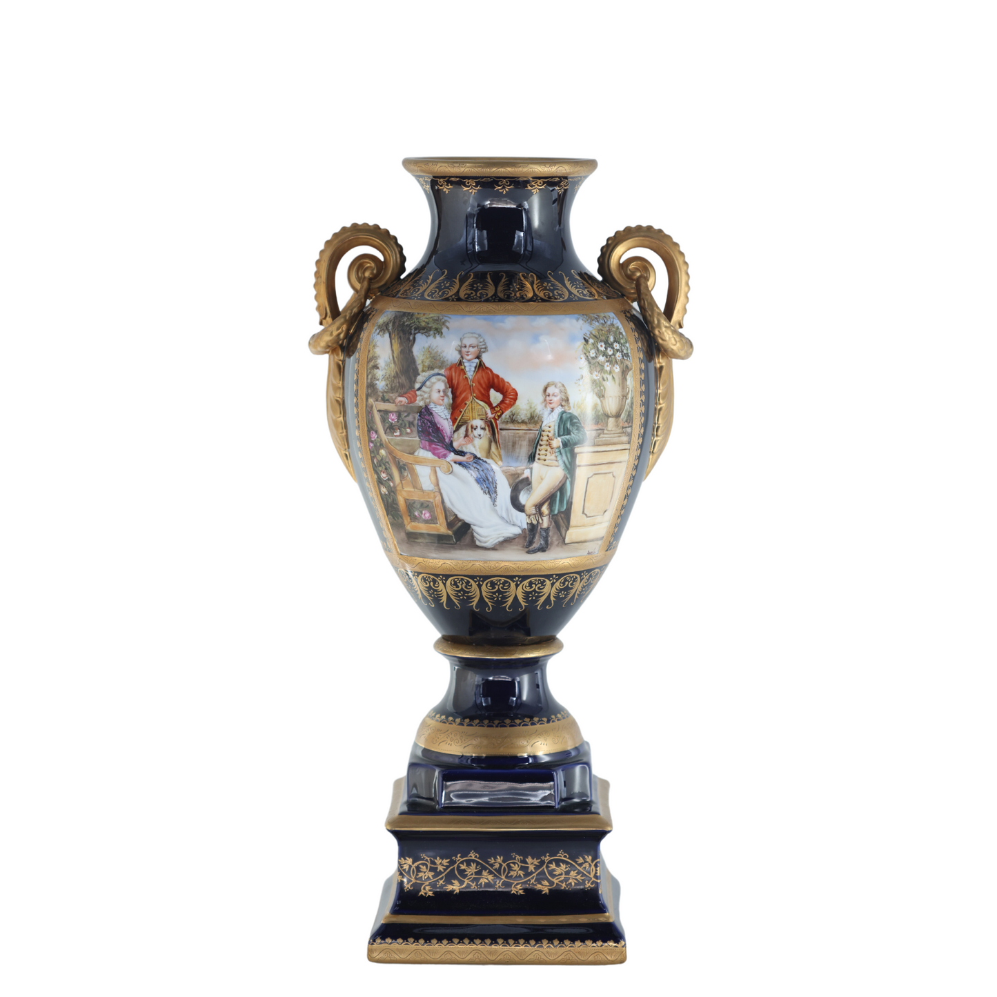 Gorgeous Hand-painted Porcelain And Bronze Vase