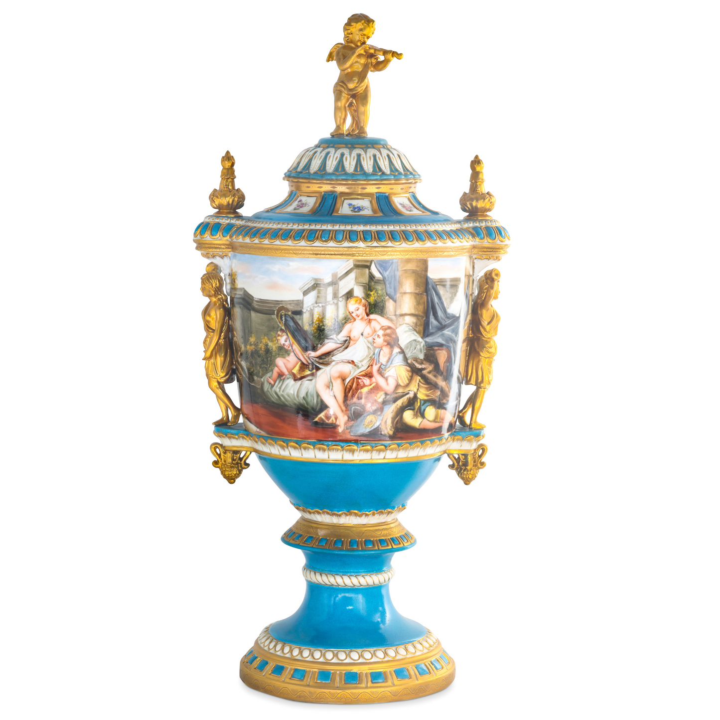Porcelain Lady Handle Mythological Urn