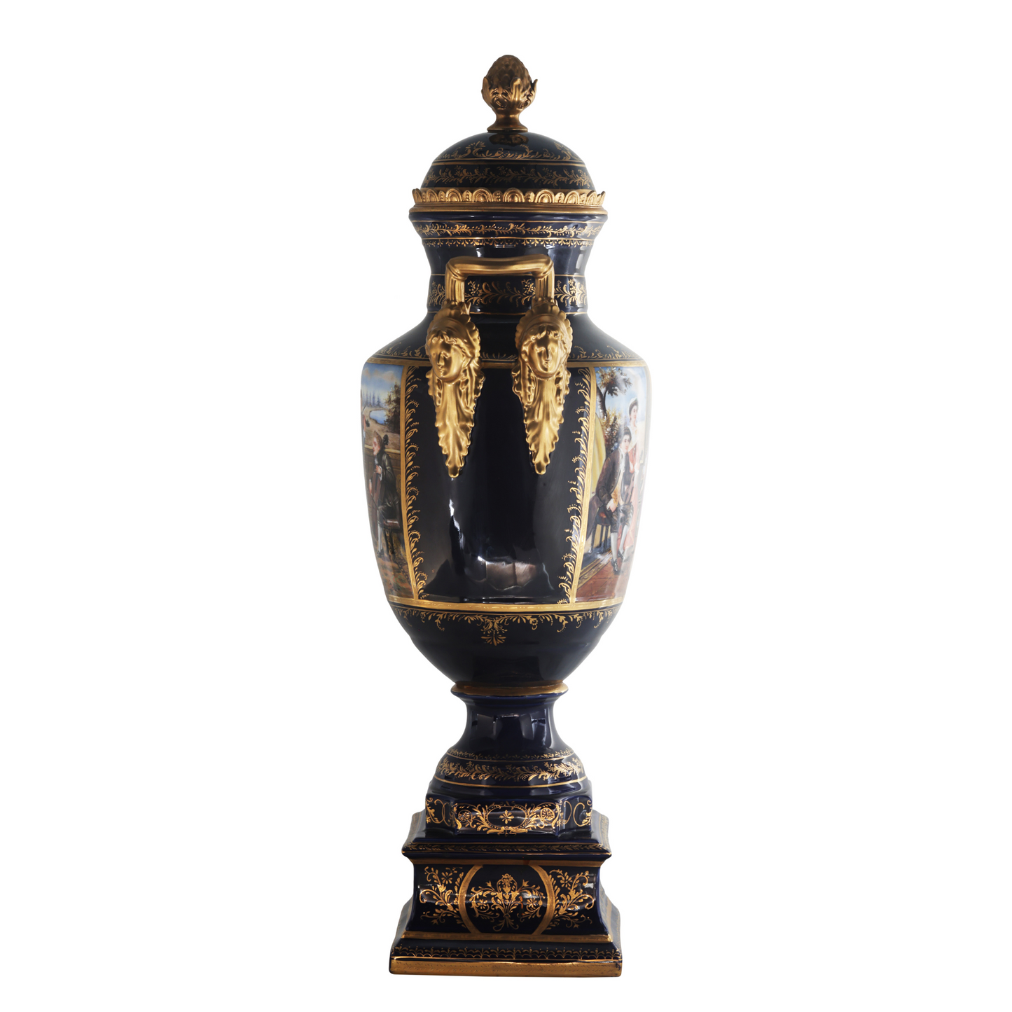 Gorgeous Hand-painted Porcelain And Bronze Vase