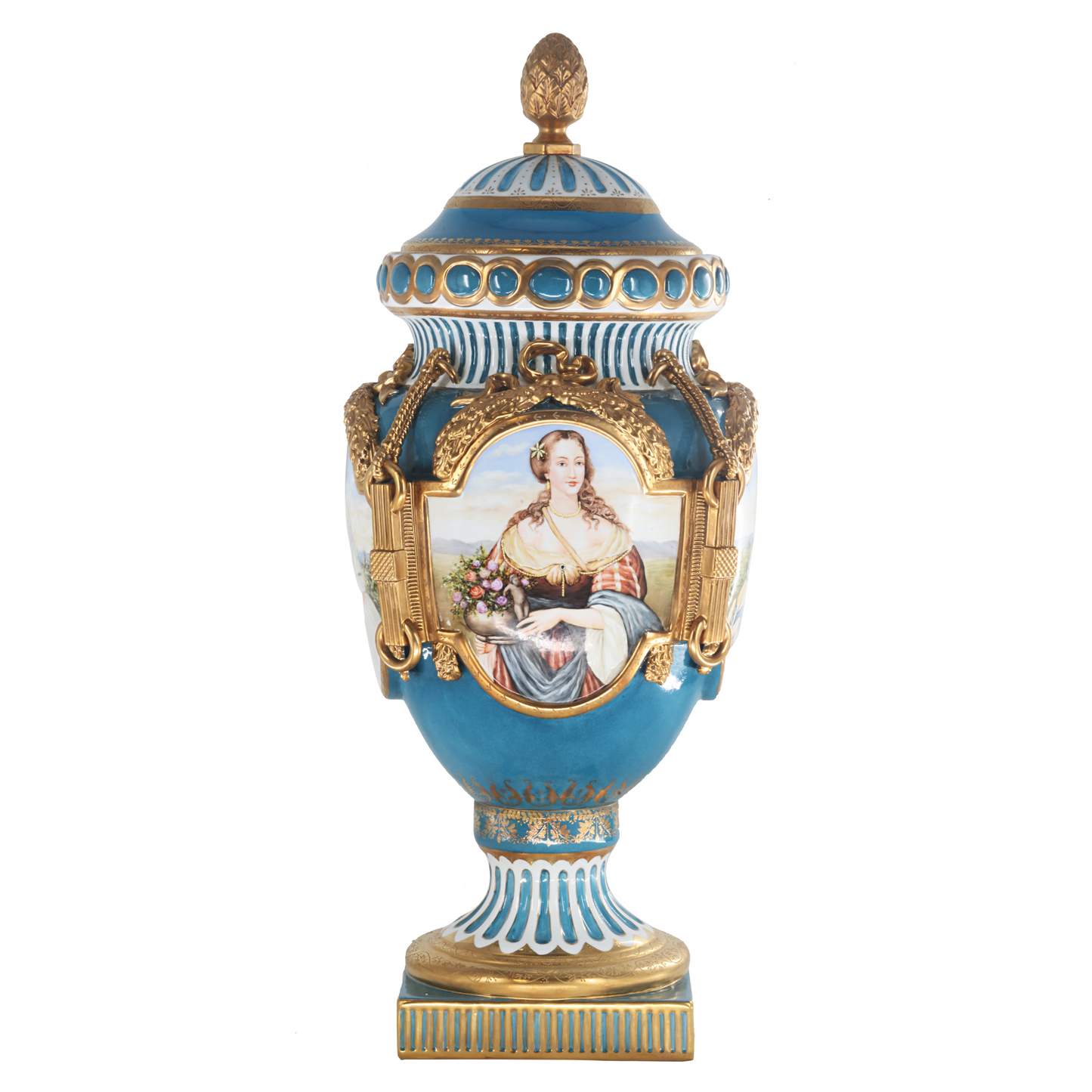 Hand Painted Rococo Style Porcelain Vase