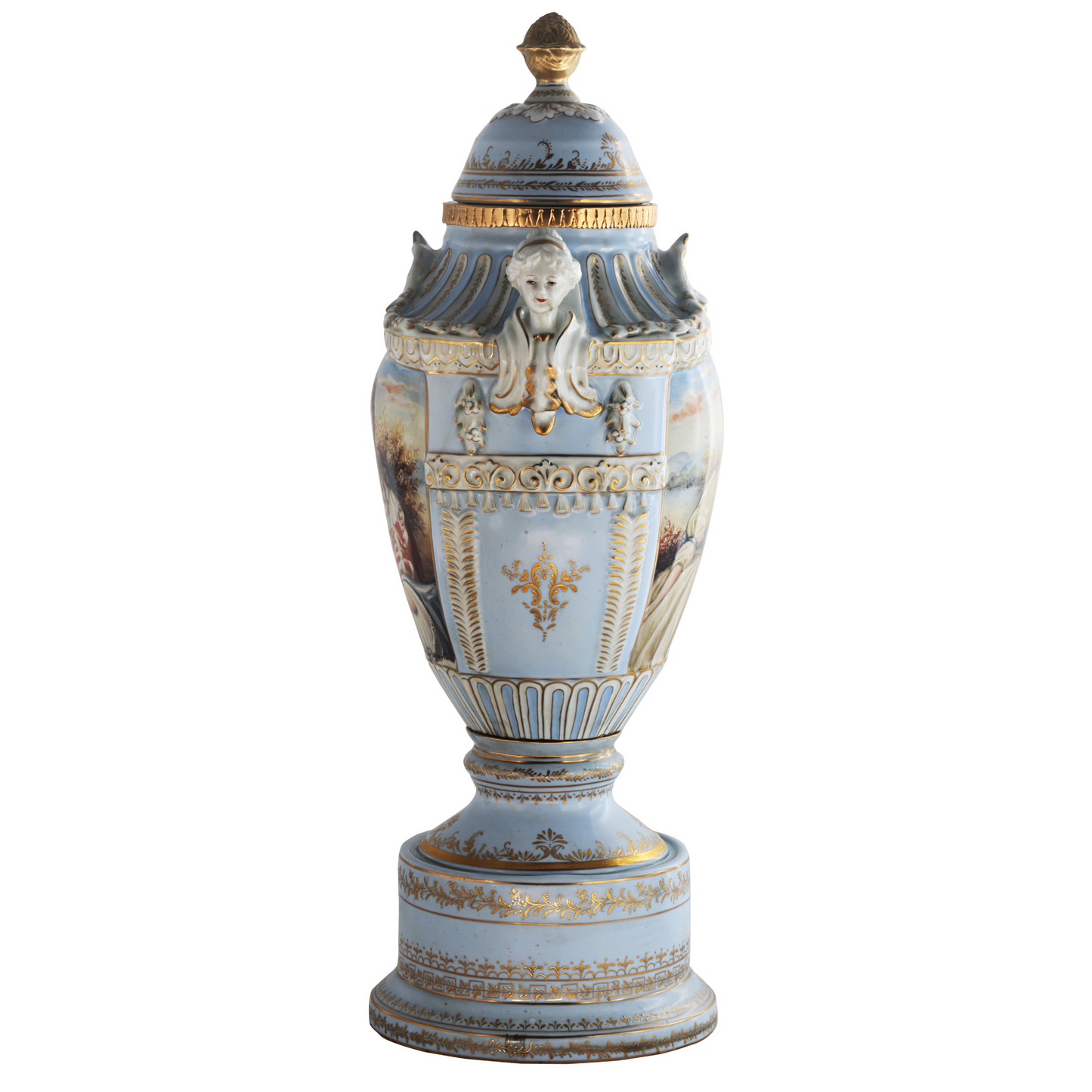 Precioso Jarrón de Porcelana Pintado a Mano