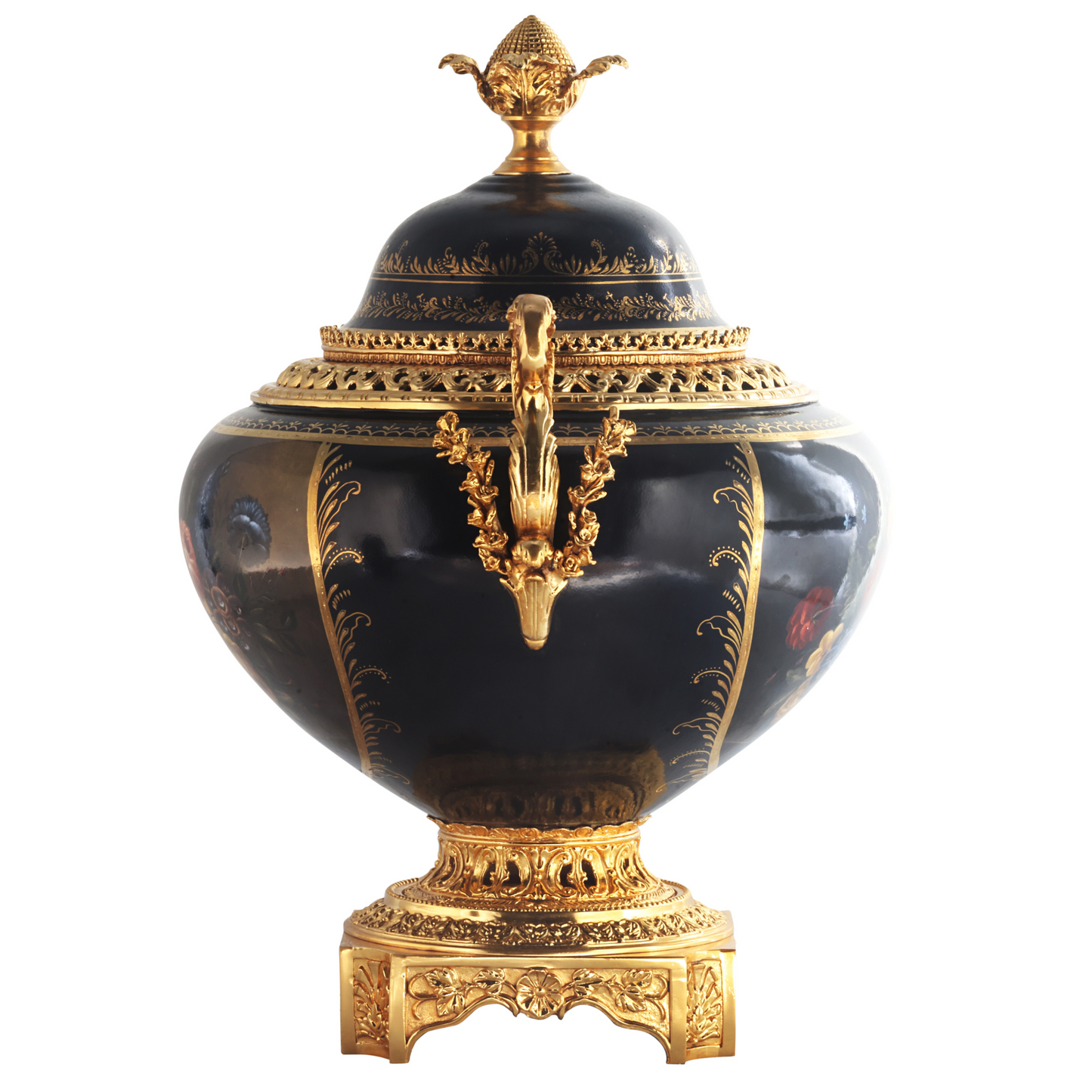 Tarro Popurrí De Porcelana Y Bronce