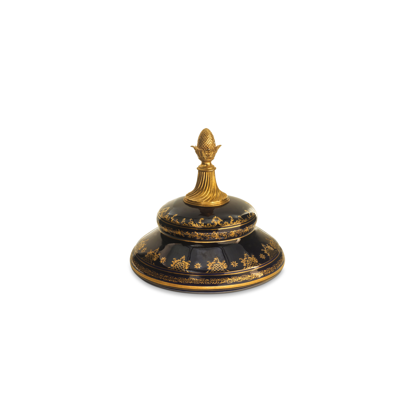 Potpourri Hand-painted Porcelain And Bronze Urn