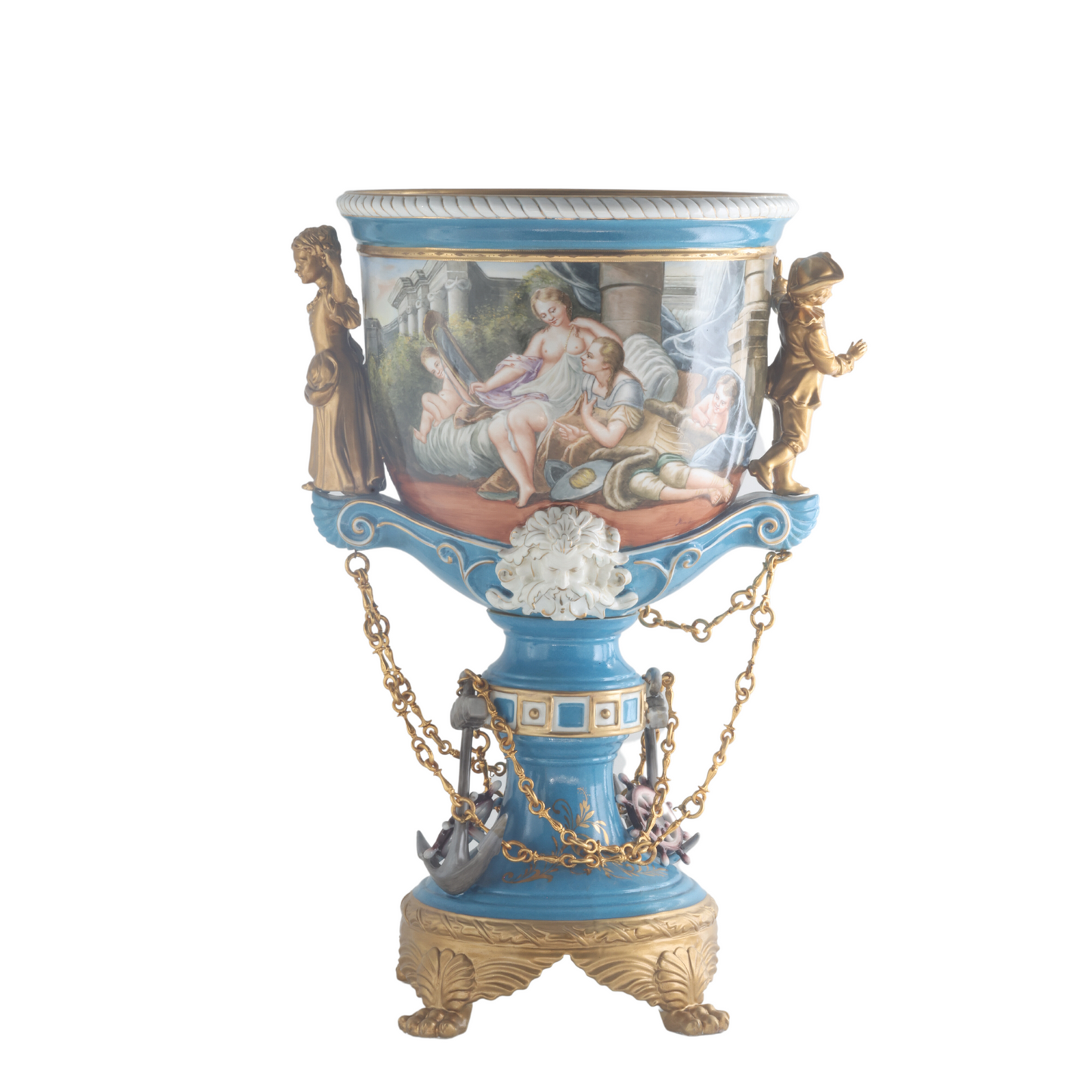 Hand-Painted Nautical Society Vase