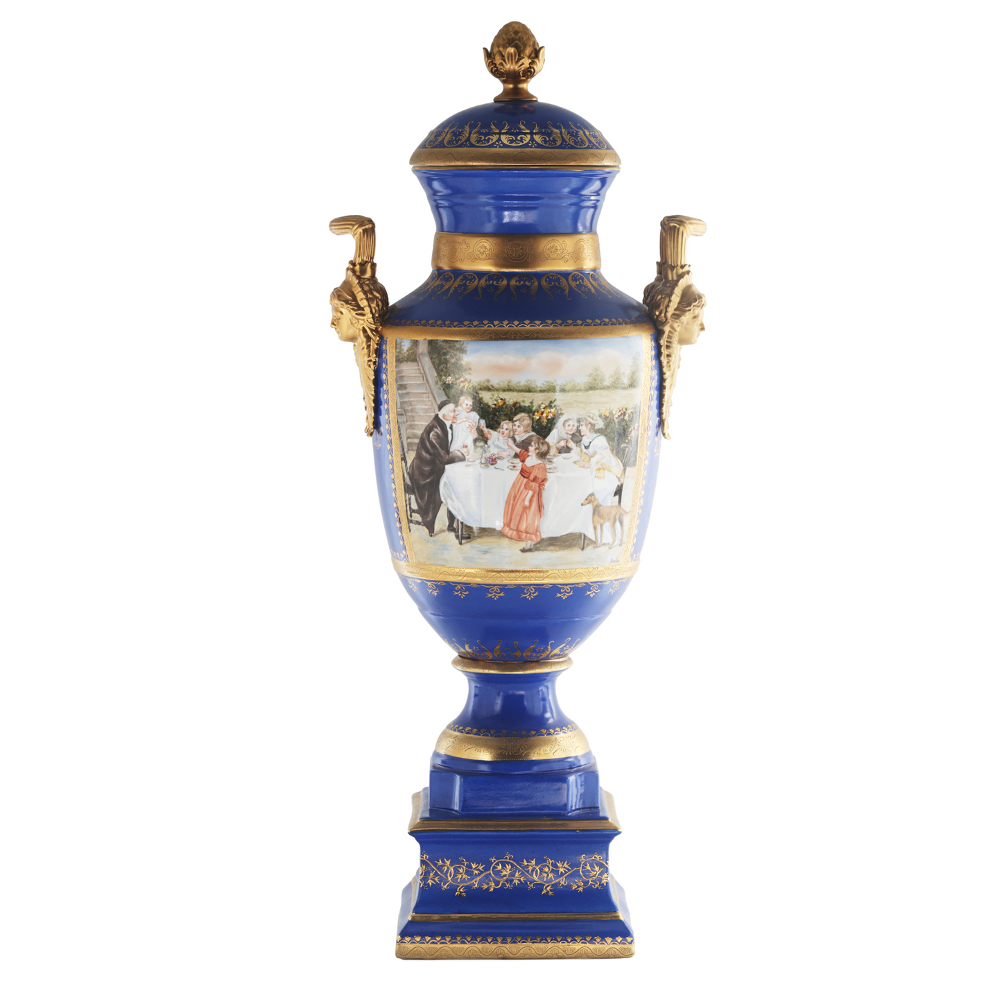 Gorgeous Hand-painted Porcelain And Bronze Vase