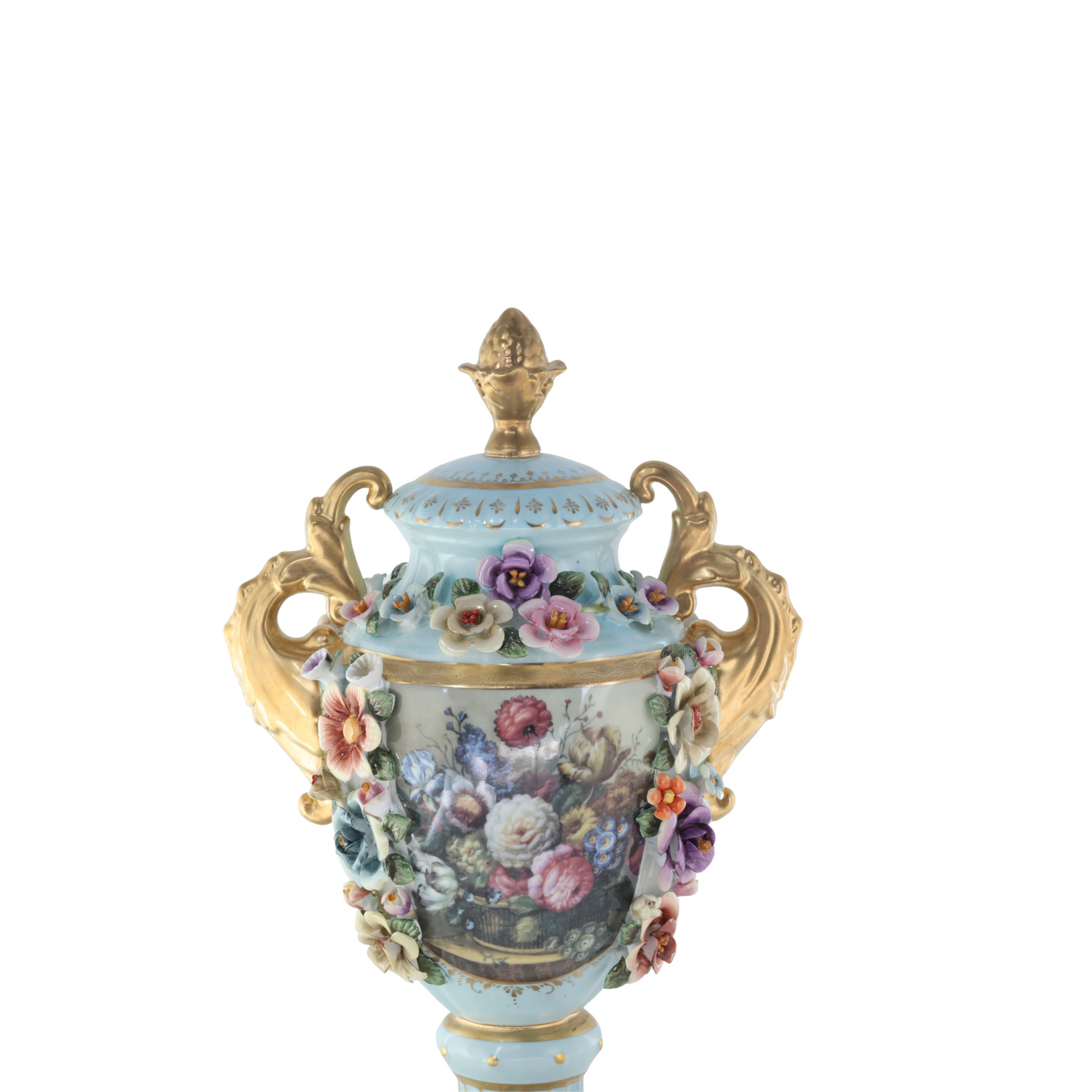 Baroque Hand-painted Motif Covered Jar
