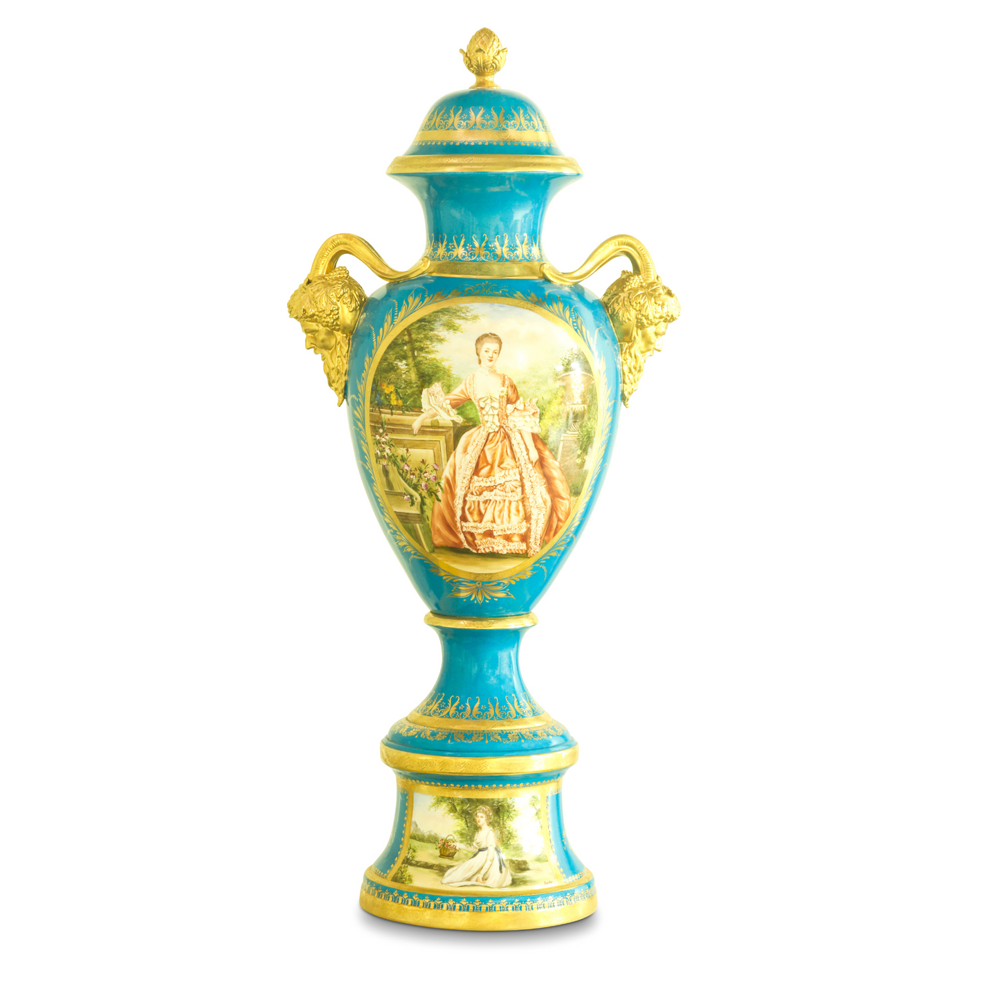 Hand-Painted Rococo Style Porcelain Vase