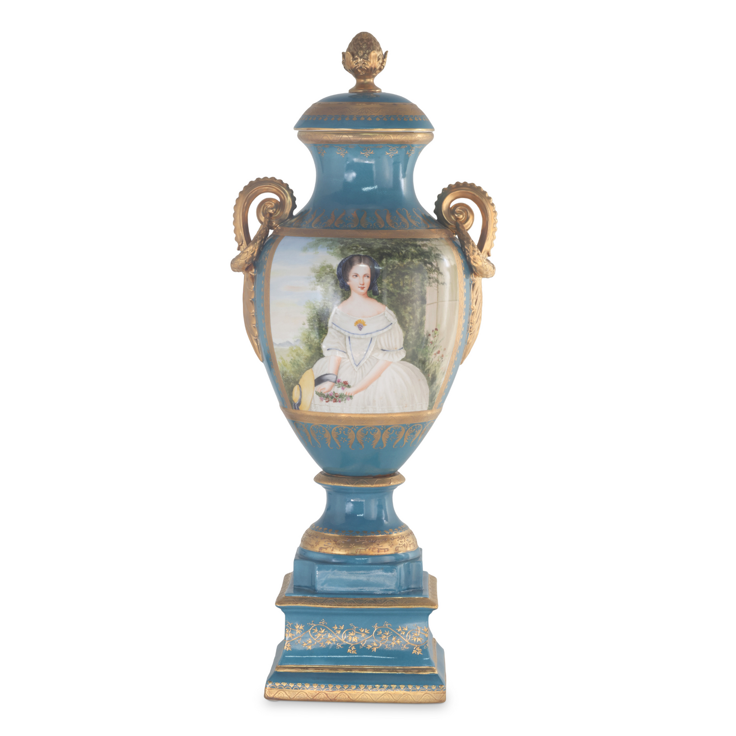 Gorgeous Hand-painted Porcelain And Bronze Vase