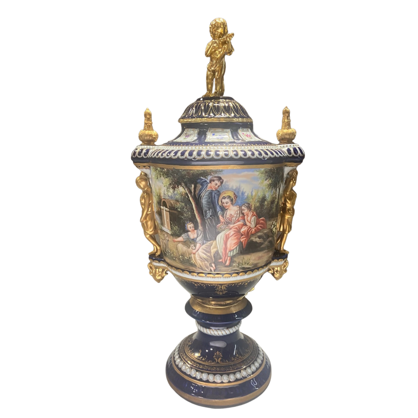Porcelain Lady Handle Urn