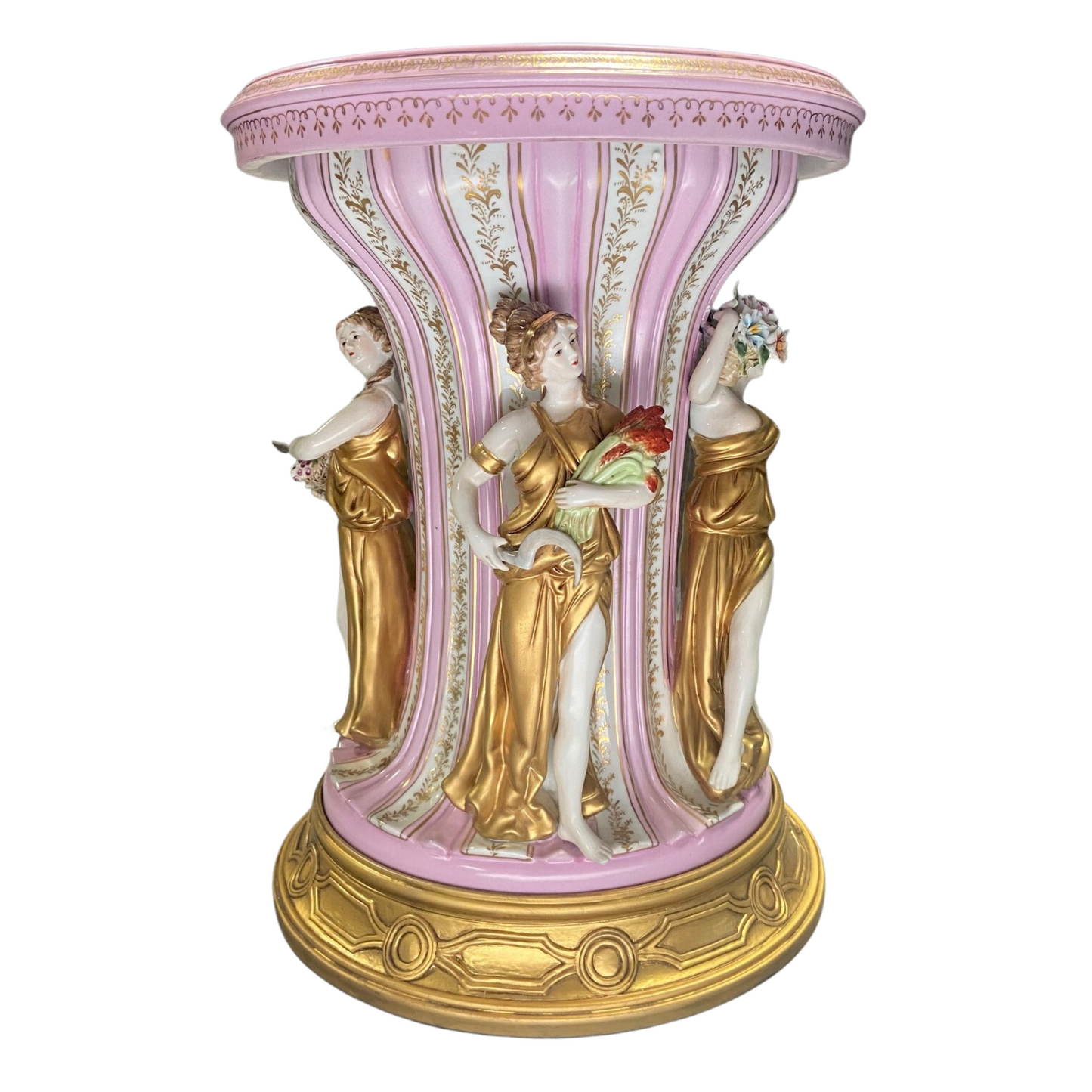 Three Muses Hand-painted Porcelain Chair In Pink