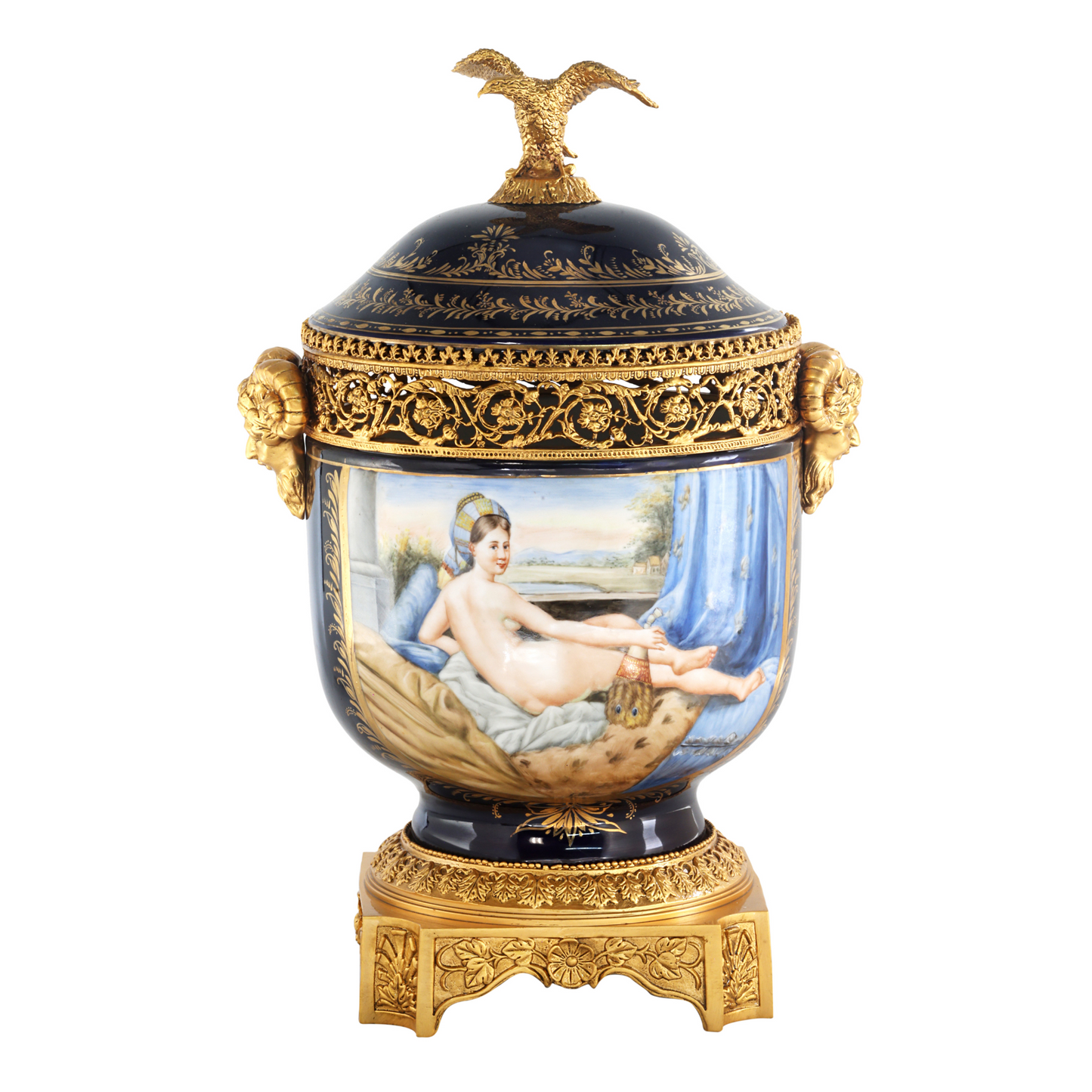 Tarro Popurrí De Porcelana Y Bronce