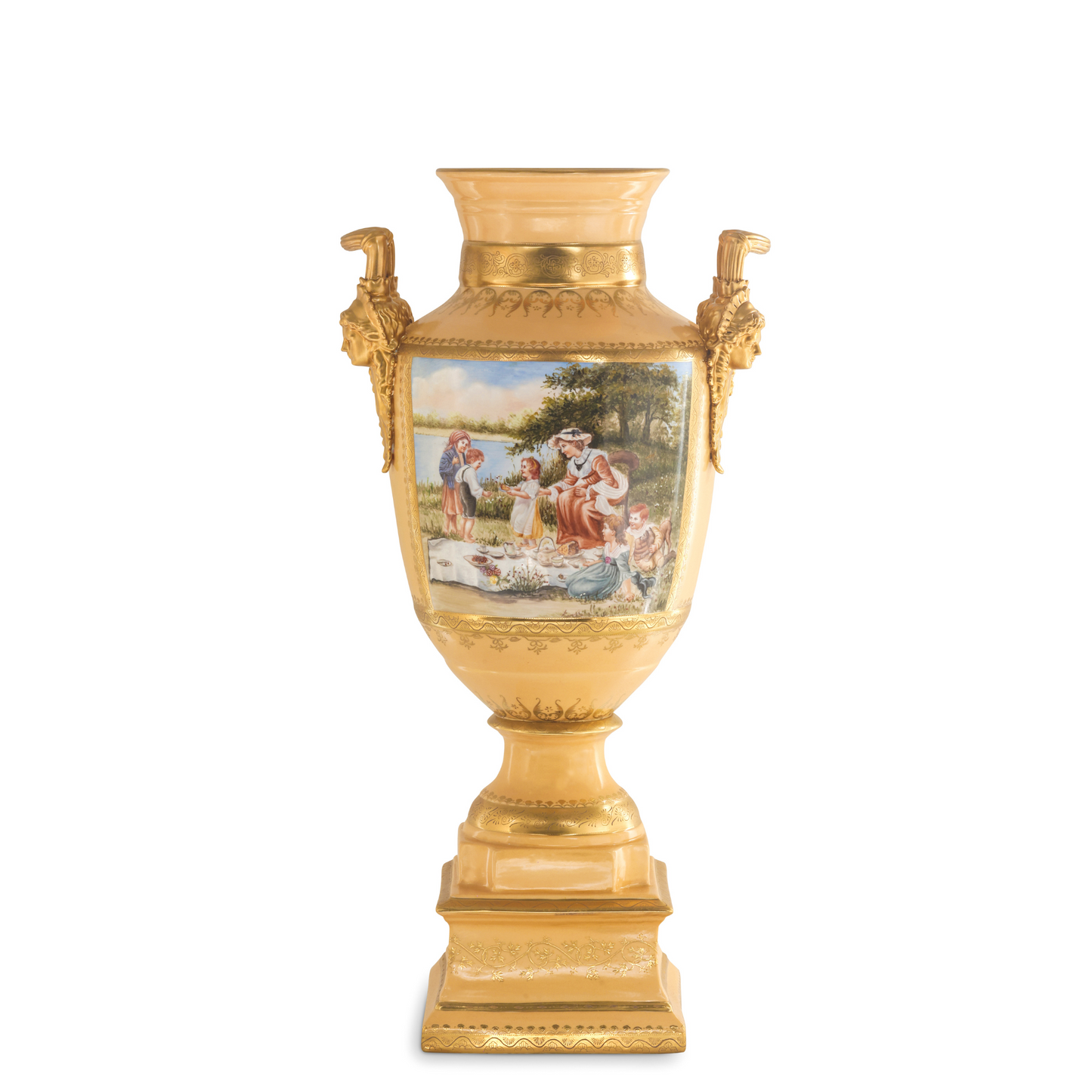 Gorgeous Hand-painted Porcelain And Bronze Vase