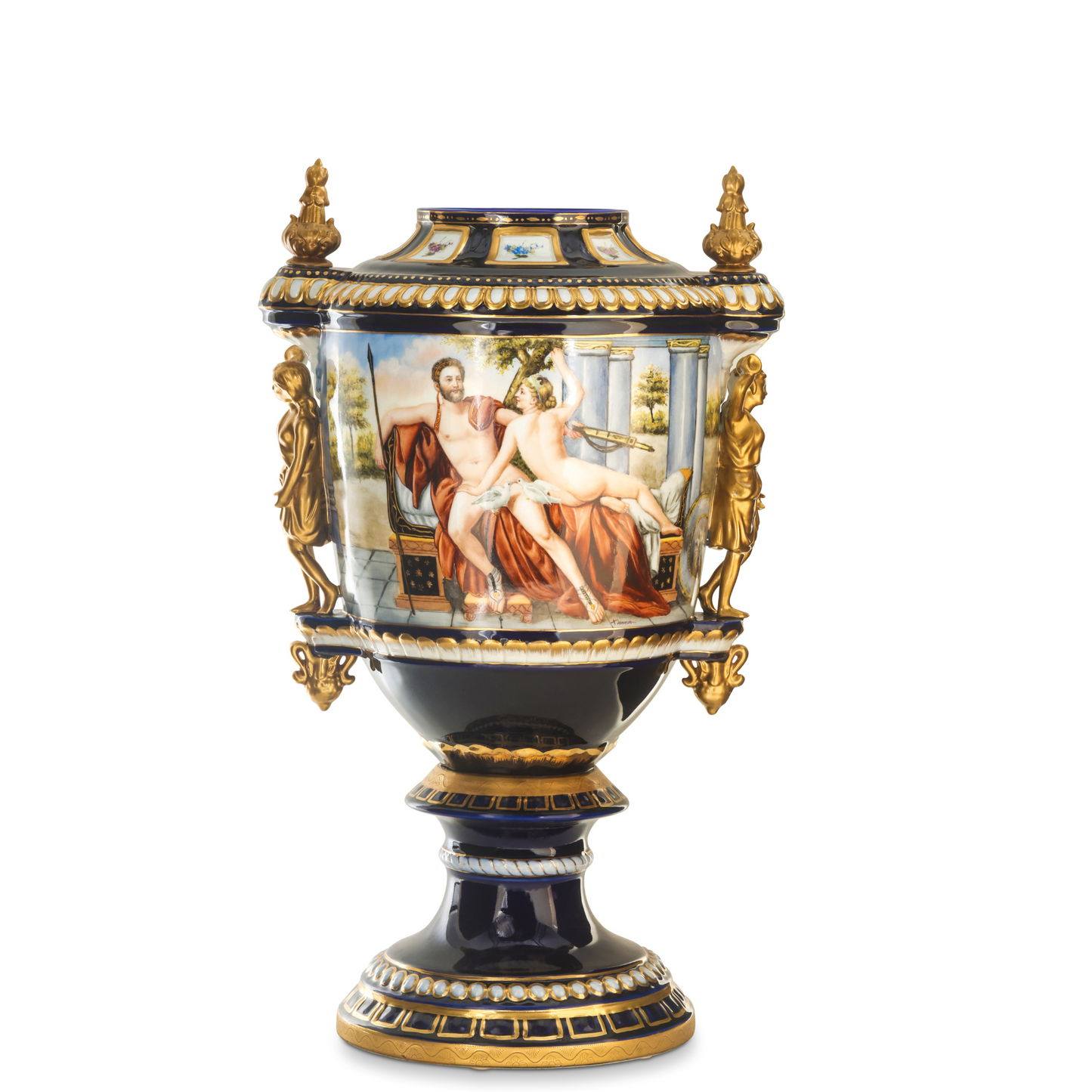 Porcelain Lady Handle Mythological Urn