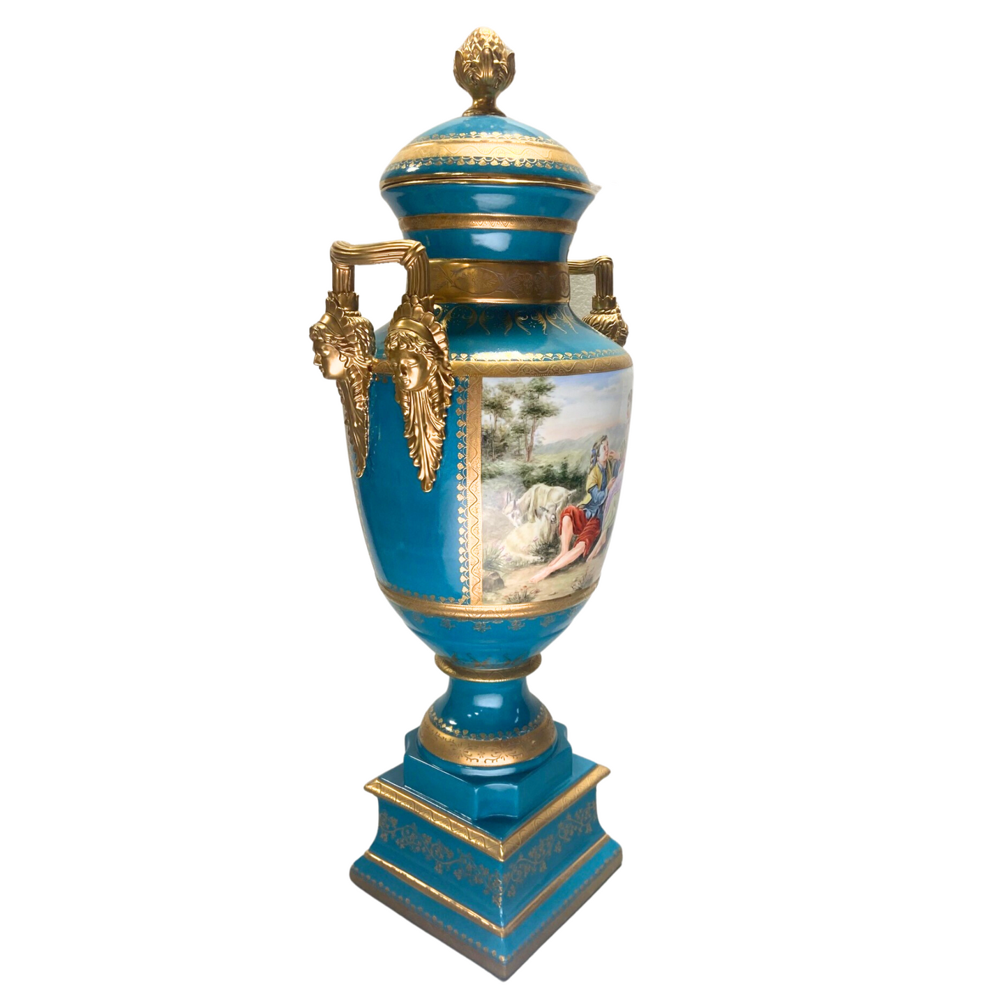 Gorgeous Hand-painted Porcelain And Bronze Vase