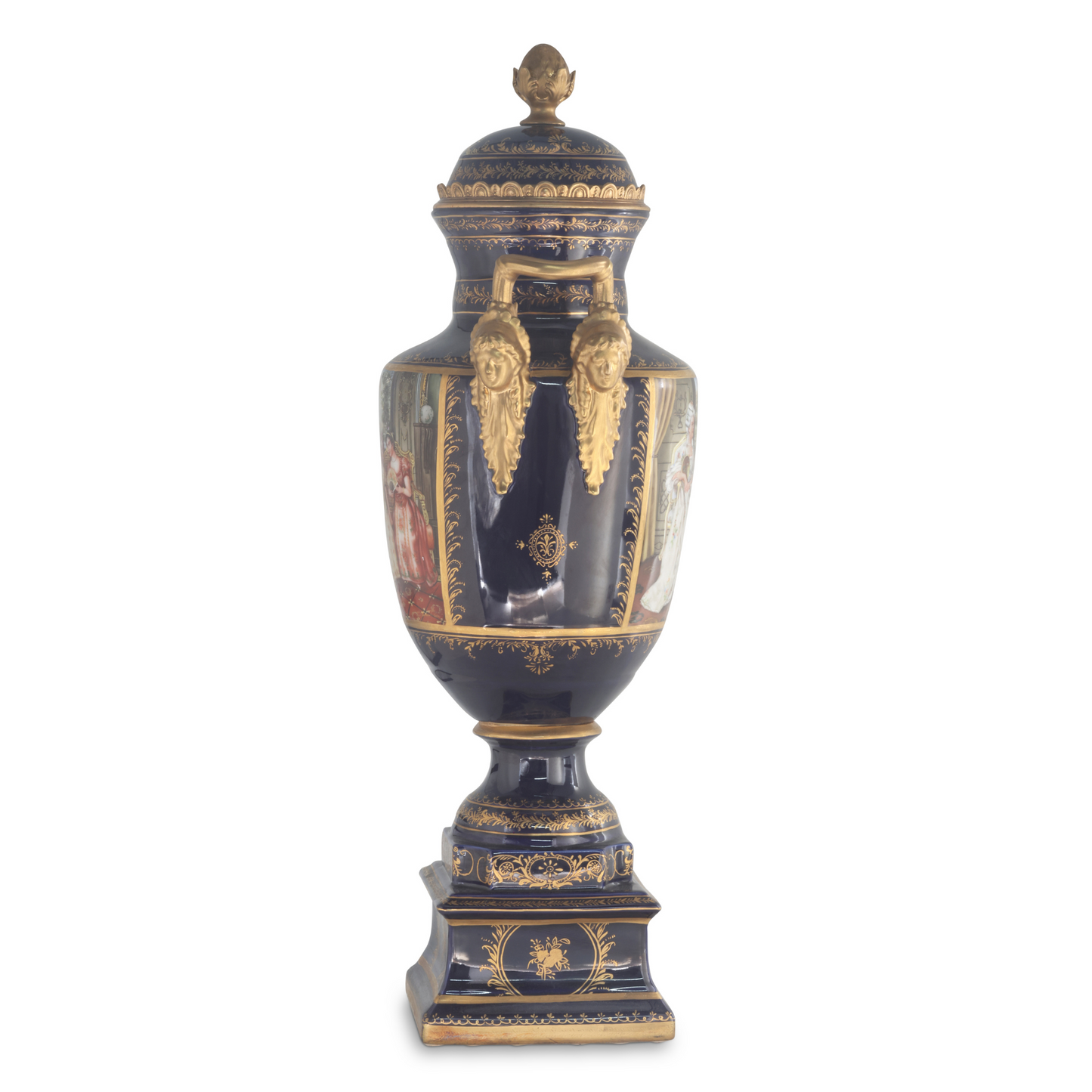 Gorgeous Hand-painted Porcelain And Bronze Vase