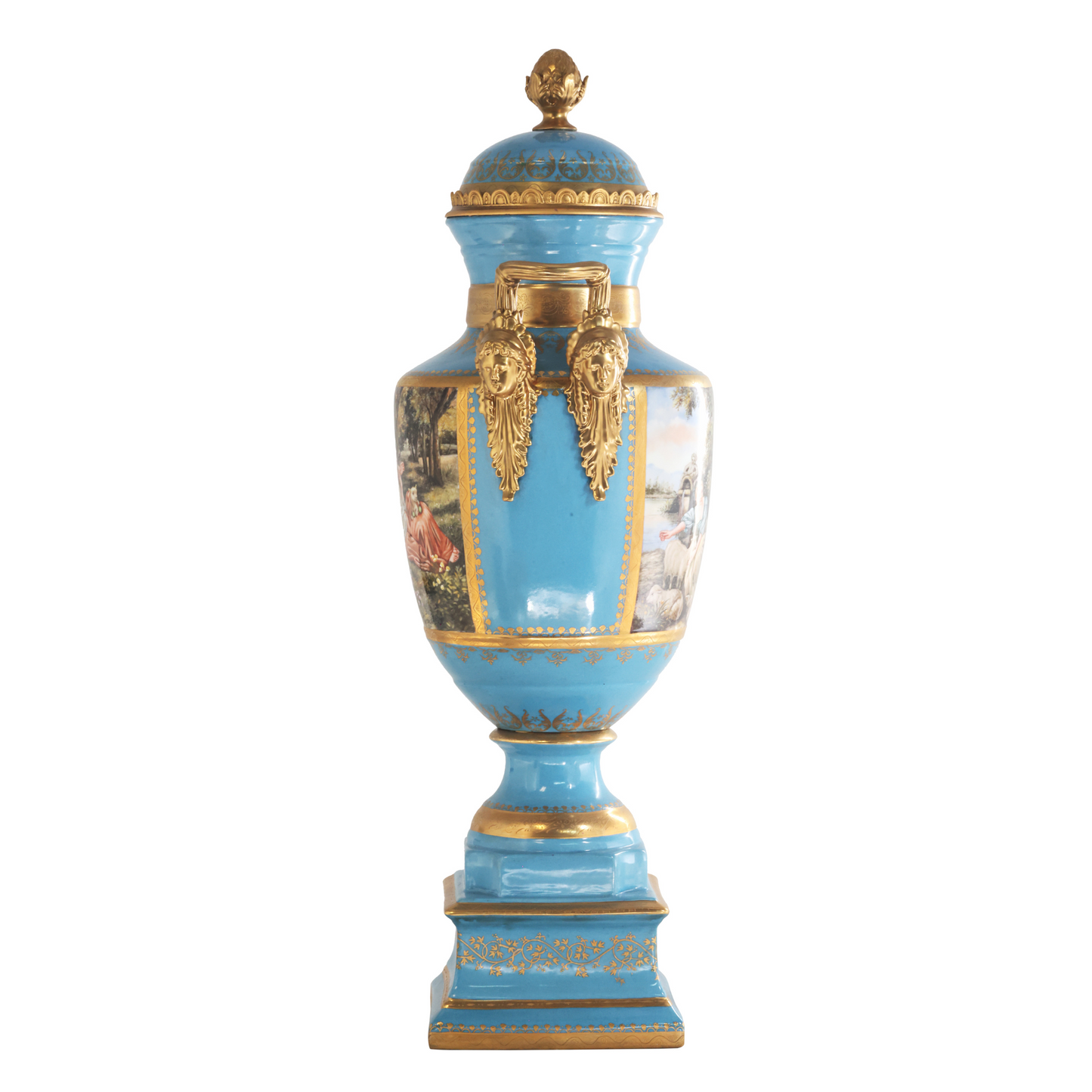 Gorgeous Hand-painted Porcelain And Bronze Vase
