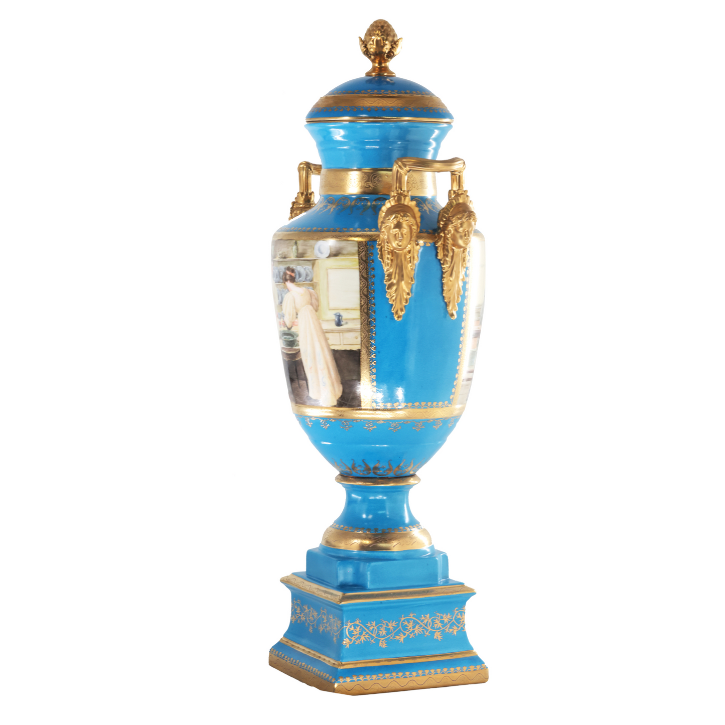 Gorgeous Hand-painted Porcelain And Bronze Vase