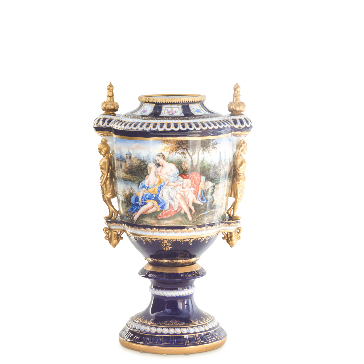 Porcelain Lady Handle mythological Urn