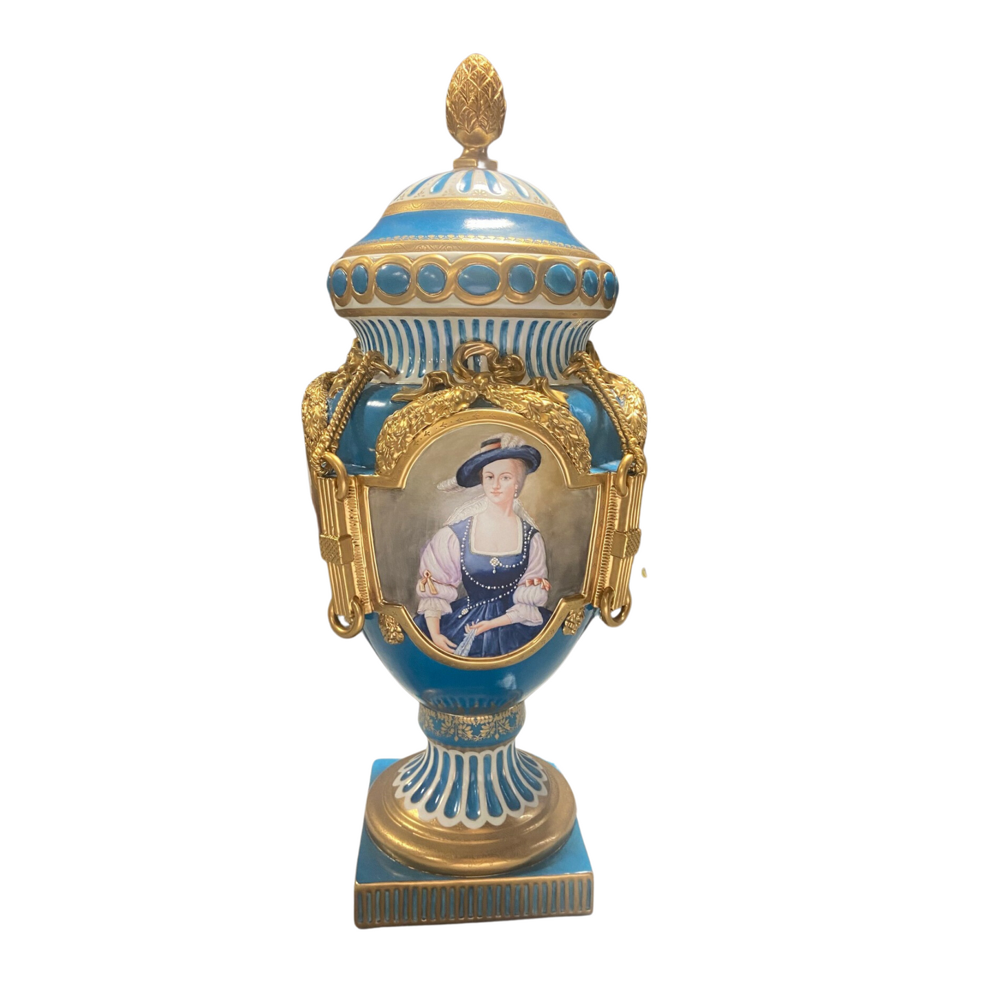 Jarrón de Porcelana Estilo Rococó Pintado a Mano