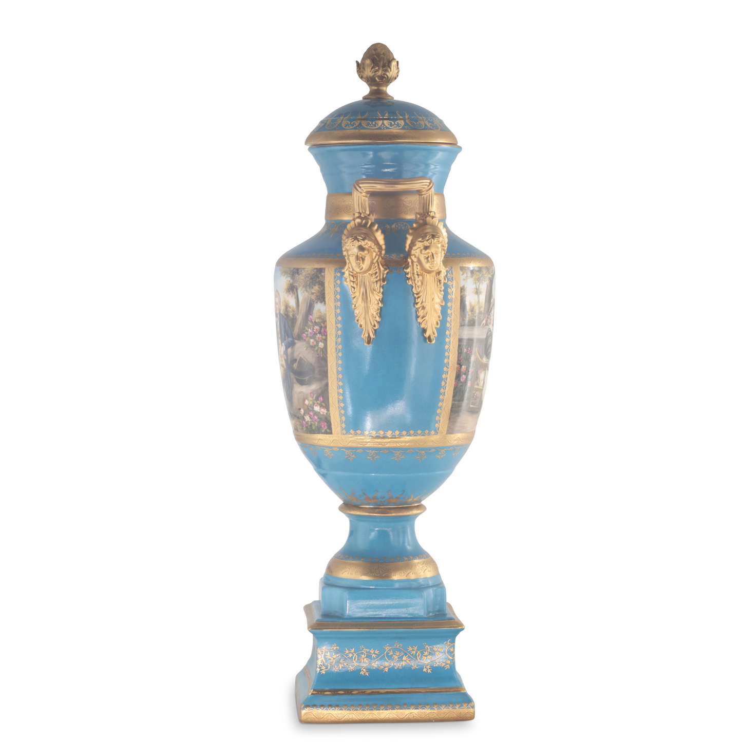 Gorgeous Hand-painted Porcelain And Bronze Vase