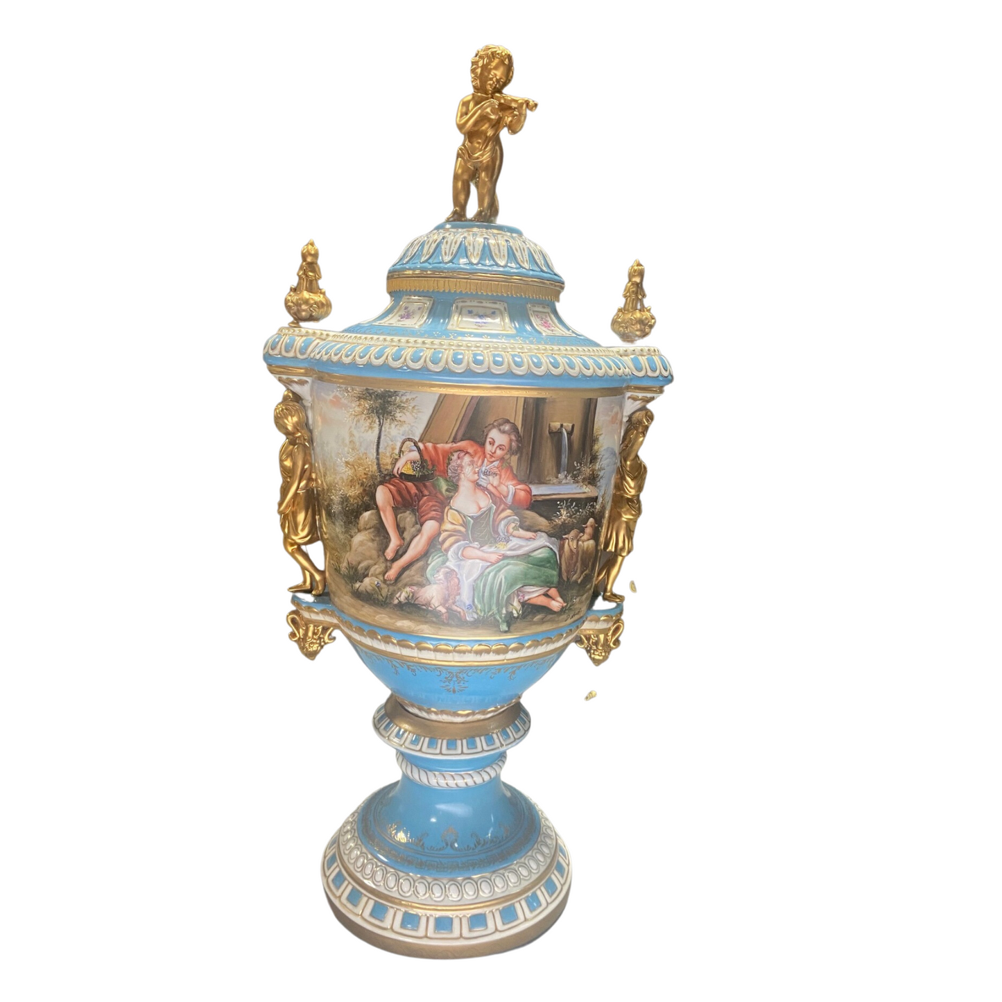 Porcelain Lady Handle Urn