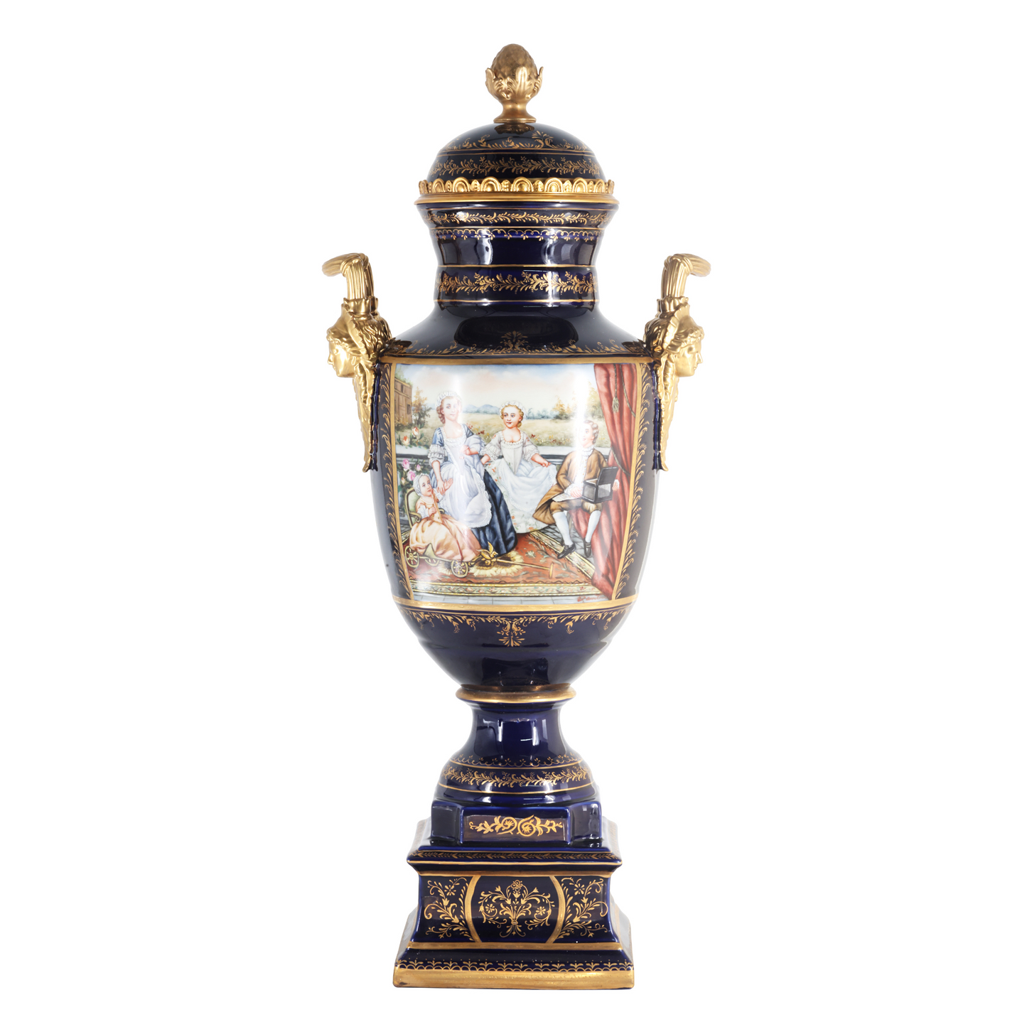Gorgeous Hand-painted Porcelain And Bronze Vase