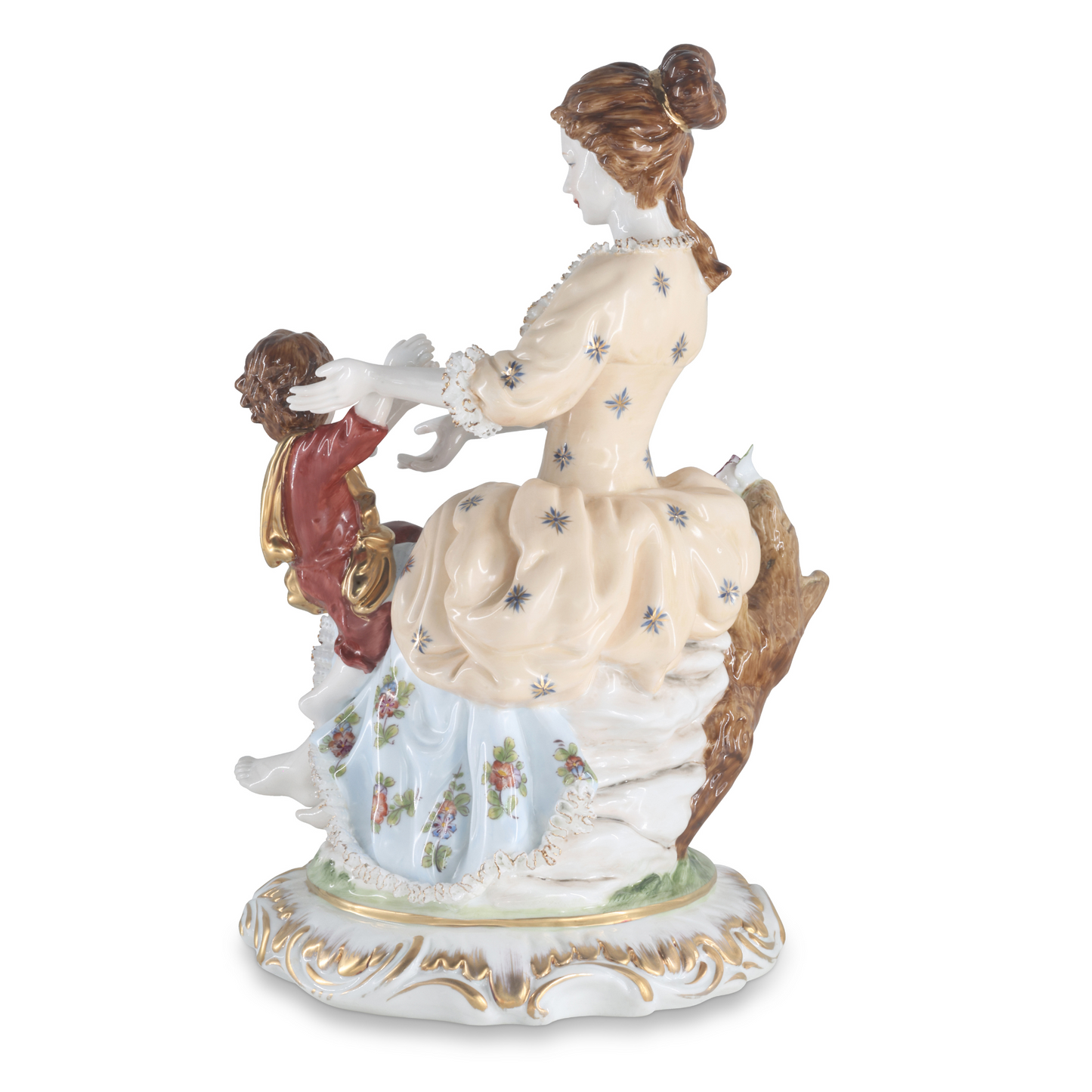 Mother and Child Net Lace Porcelain Figurine