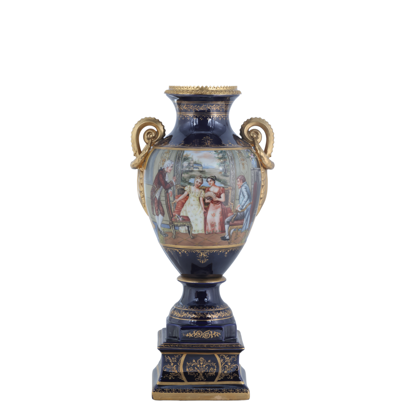 Gorgeous Hand-painted Porcelain And Bronze Vase