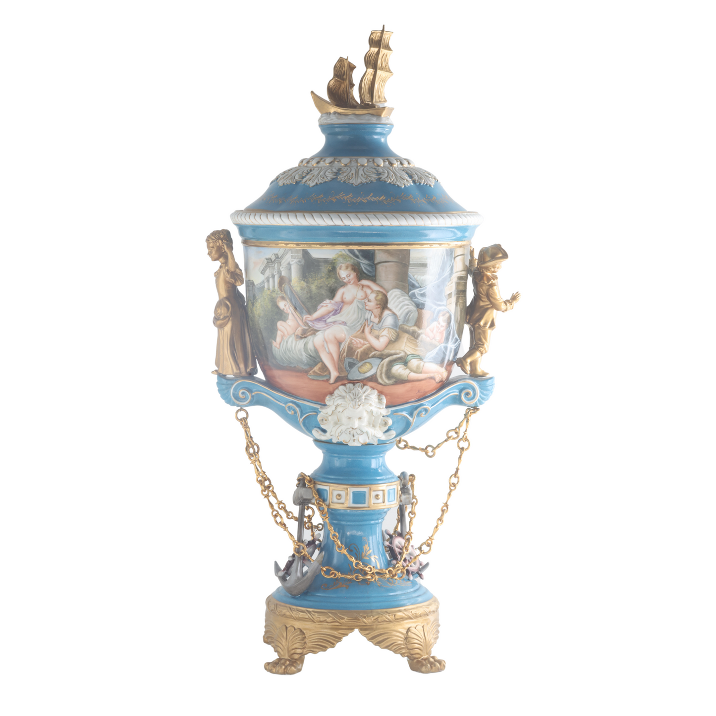 Hand-Painted Nautical Society Vase