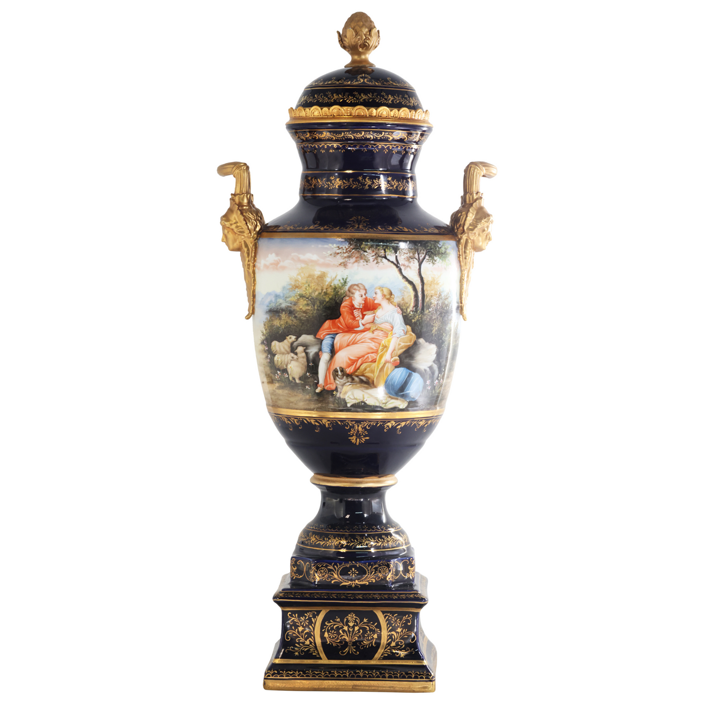 Gorgeous Hand-painted Porcelain And Bronze Vase