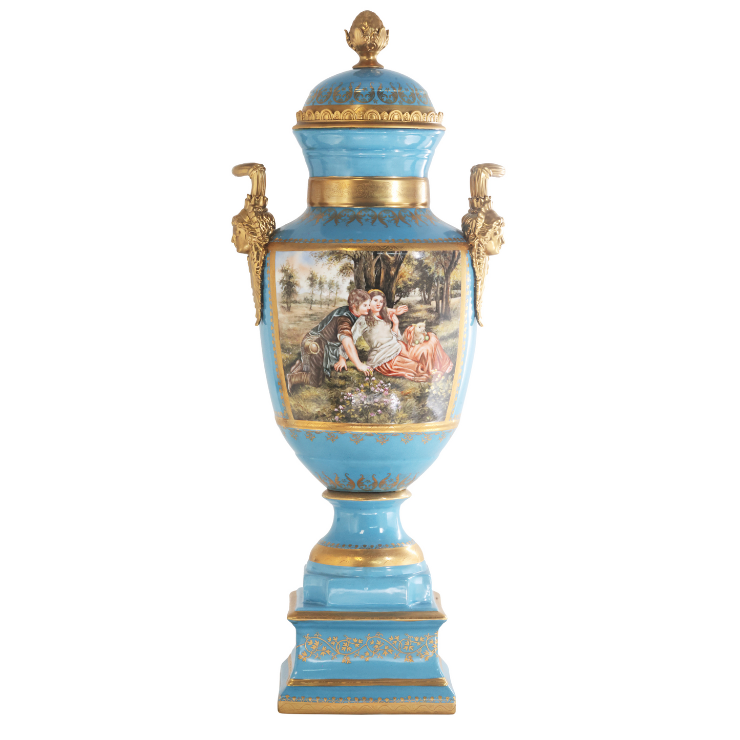 Gorgeous Hand-painted Porcelain And Bronze Vase