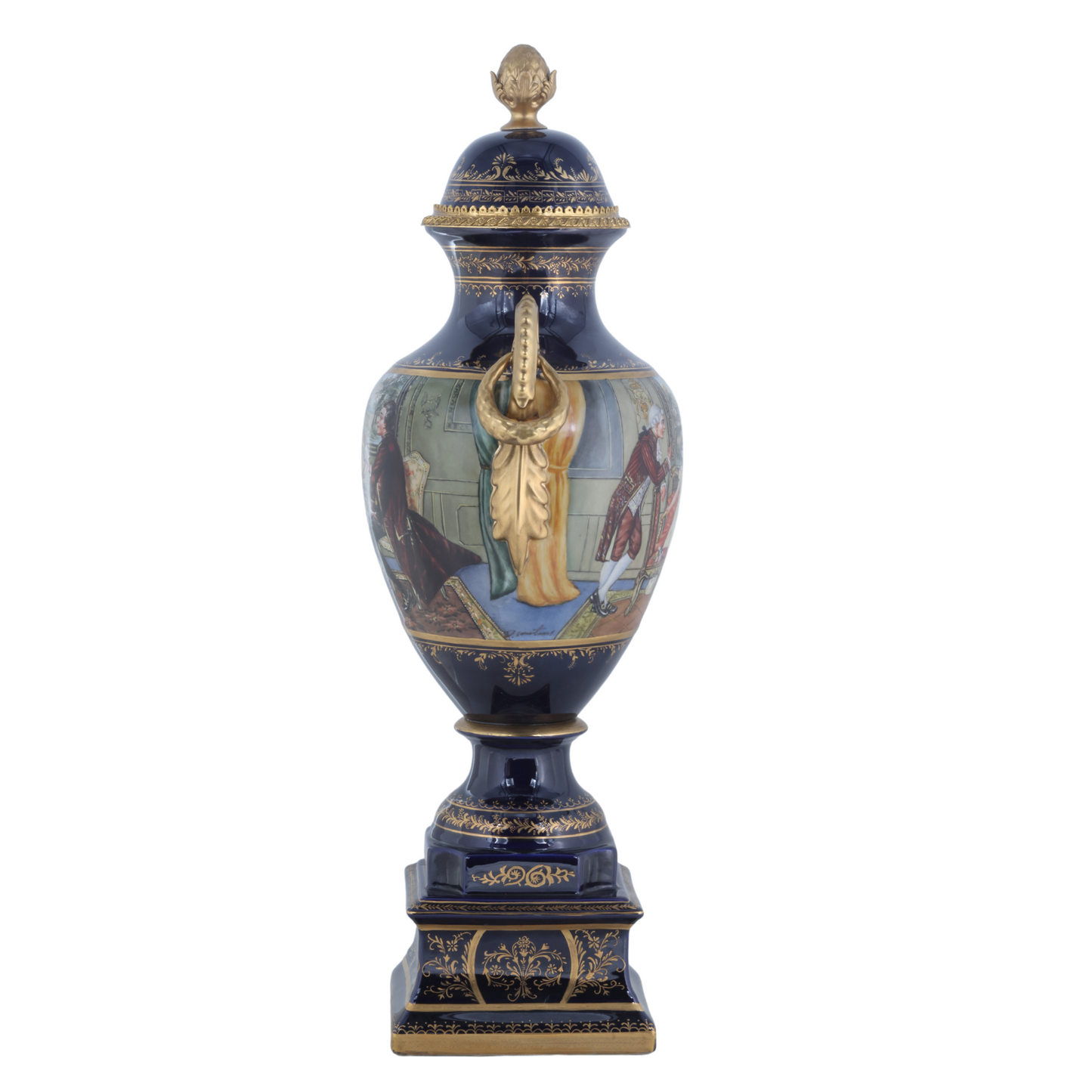 Gorgeous Hand-painted Porcelain And Bronze Vase