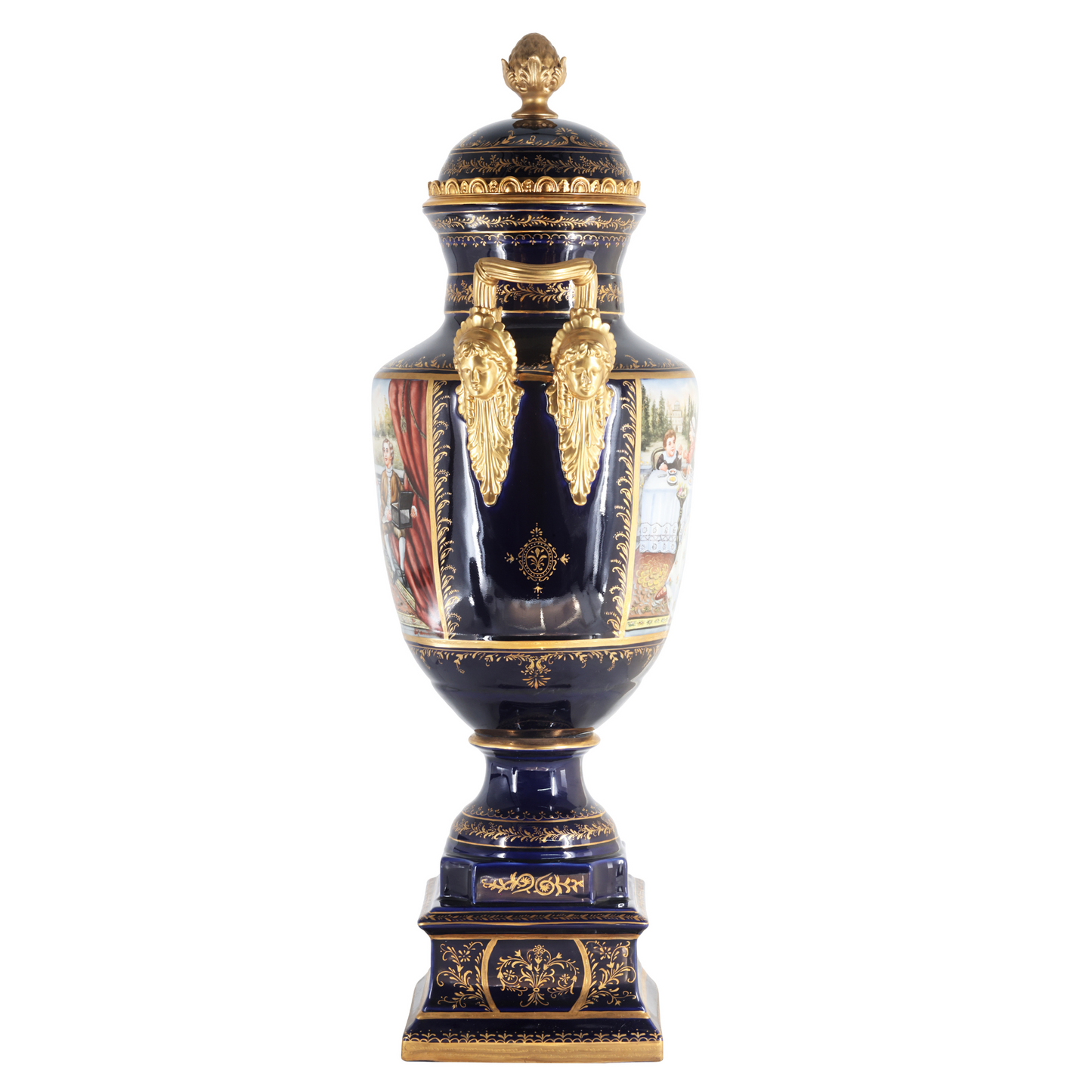 Gorgeous Hand-painted Porcelain And Bronze Vase