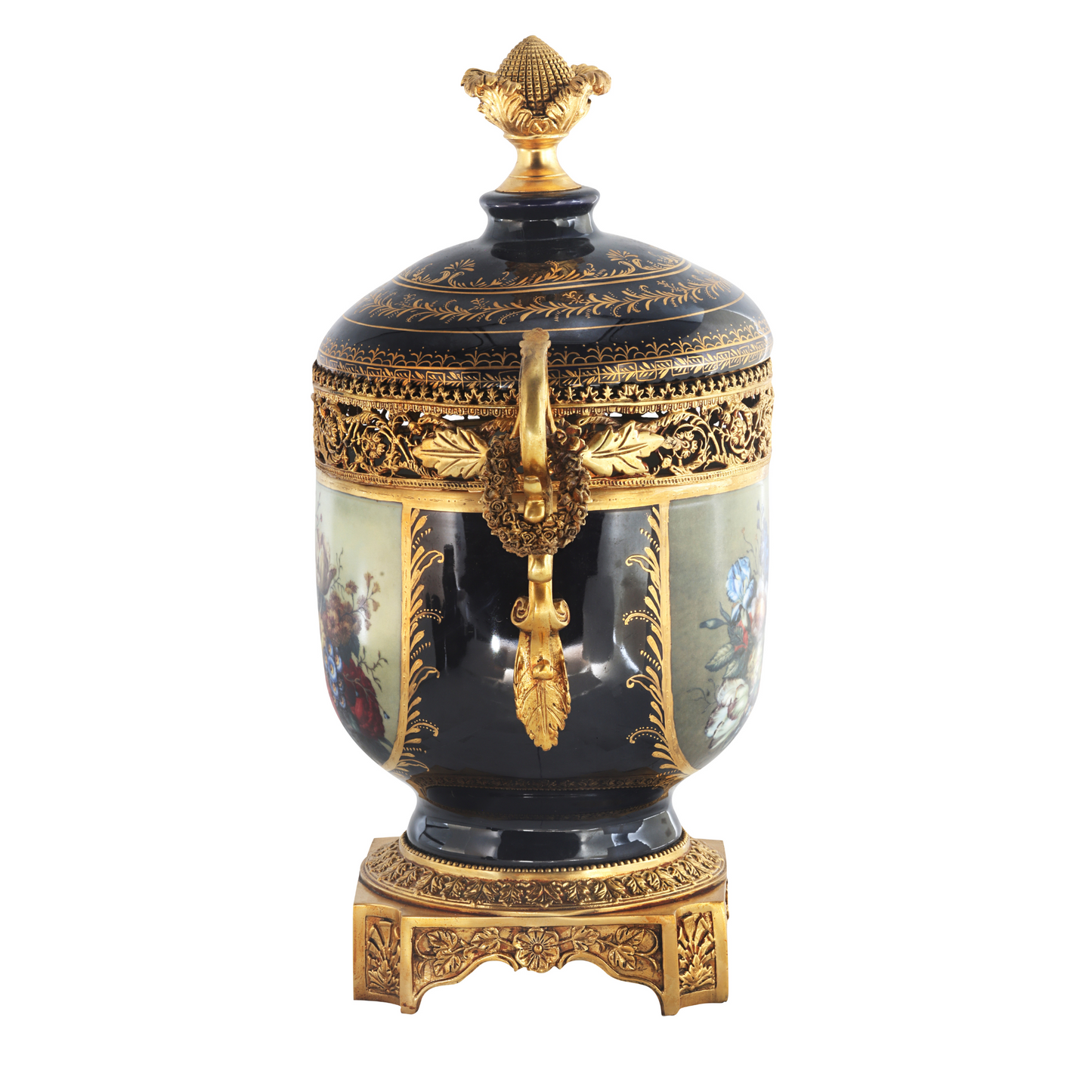 Bronze Handle Porcelain Jar