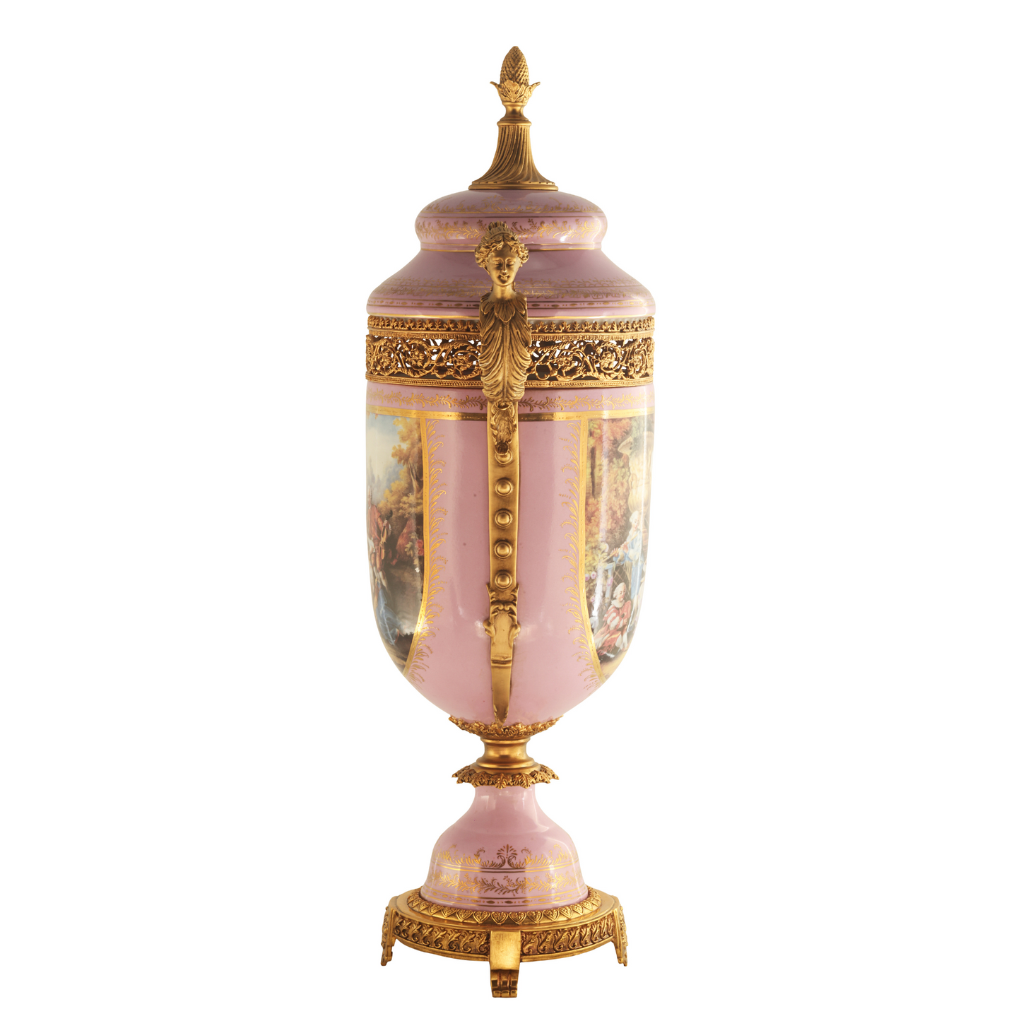 Potpourri Hand-painted Porcelain And Bronze Jar