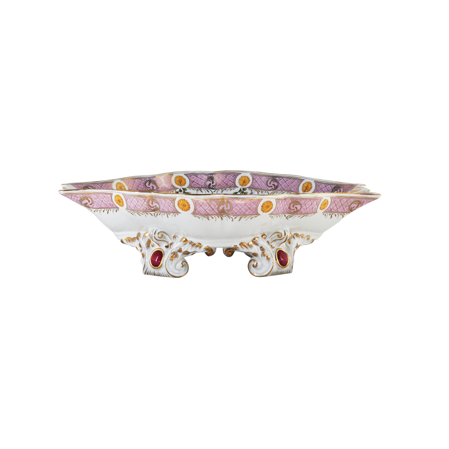 Hand-painted Pink Floral Serving Dish