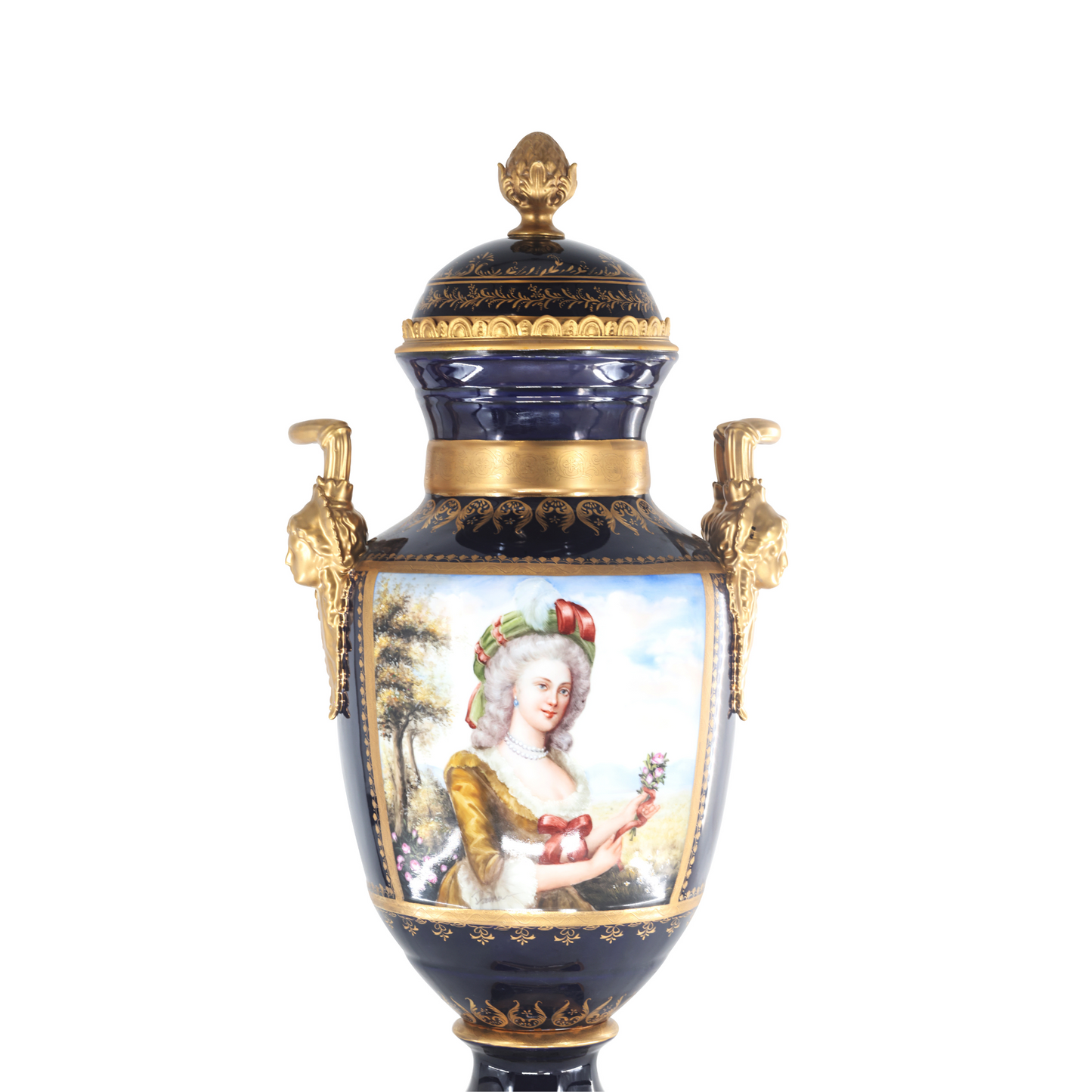 Gorgeous Hand-painted Porcelain And Bronze Vase