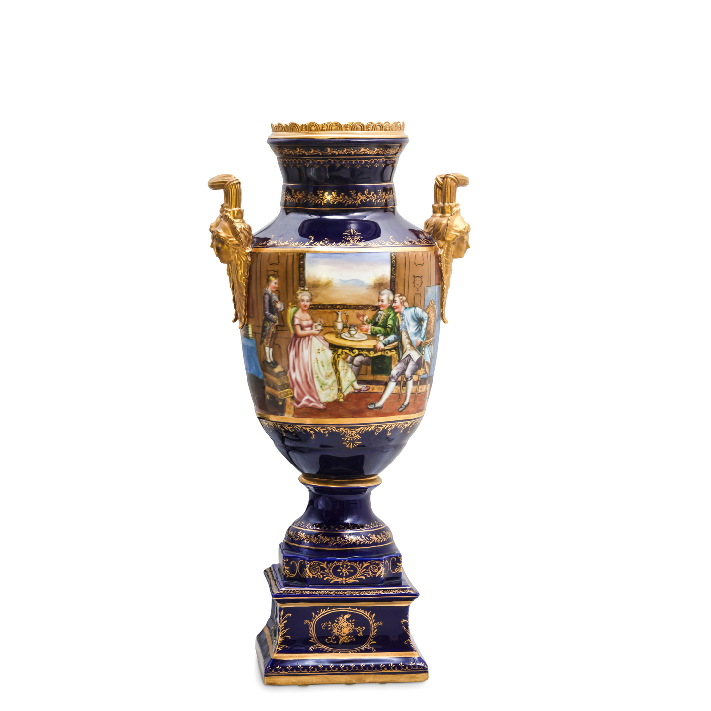 Gorgeous Hand-painted Porcelain And Bronze Vase