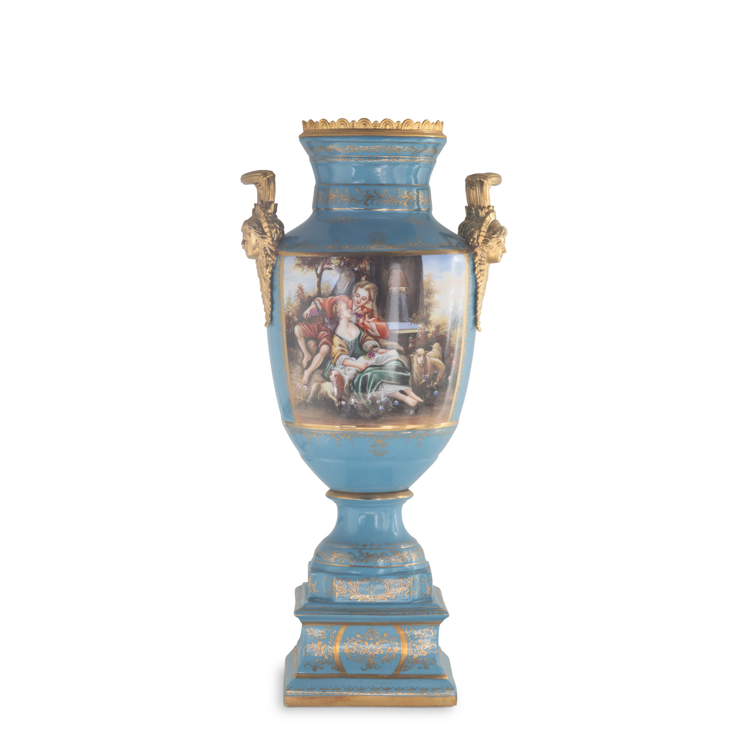 Gorgeous Hand-painted Porcelain And Bronze Vase