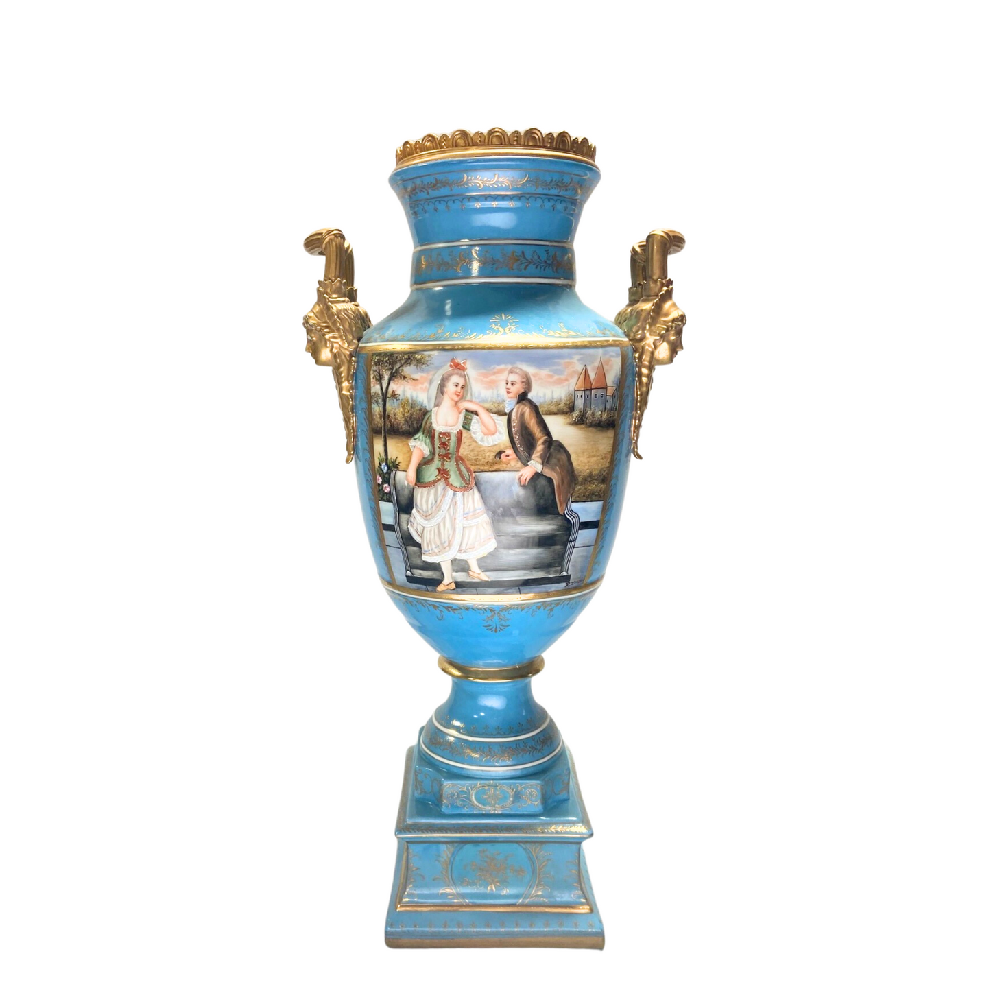 Gorgeous Hand-painted Porcelain And Bronze Vase