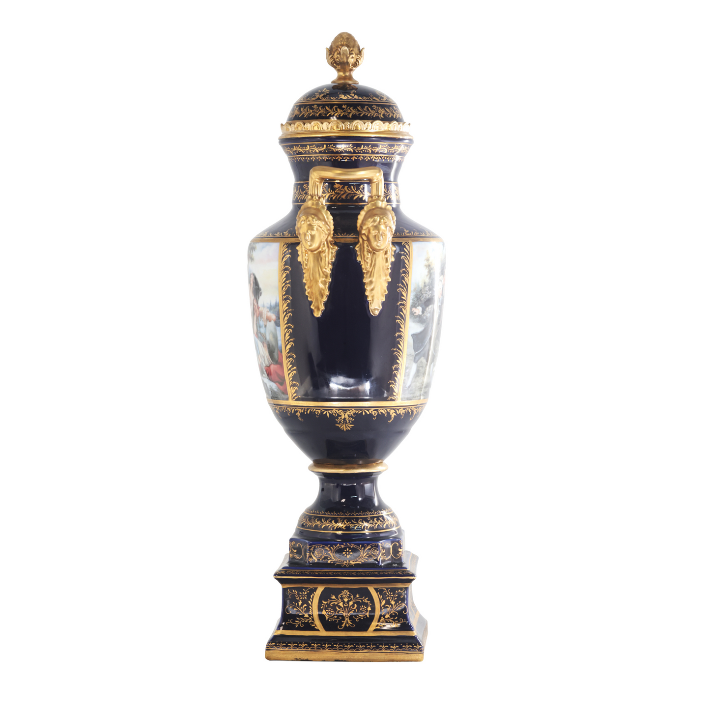 Gorgeous Hand-painted Porcelain And Bronze Vase