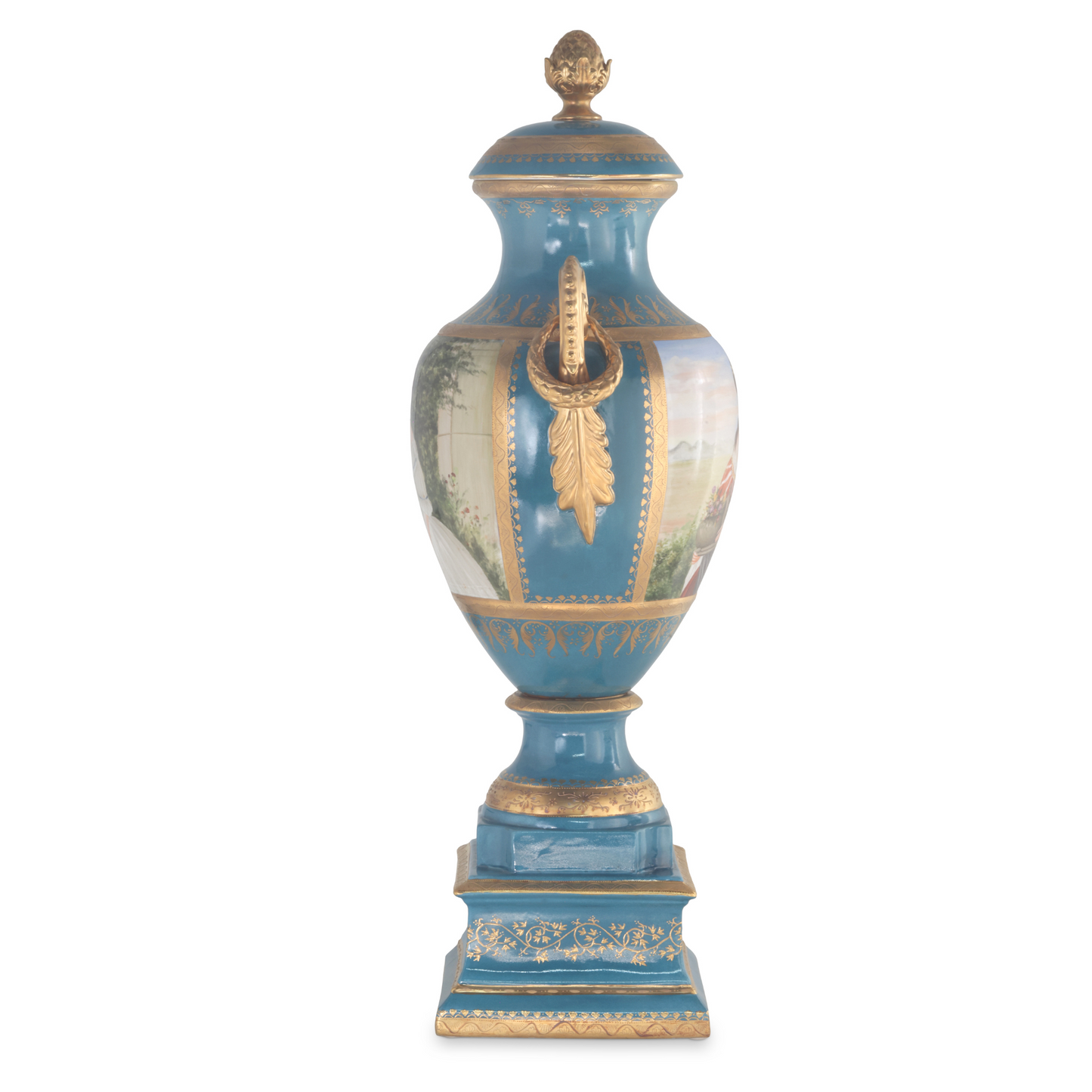 Gorgeous Hand-painted Porcelain And Bronze Vase