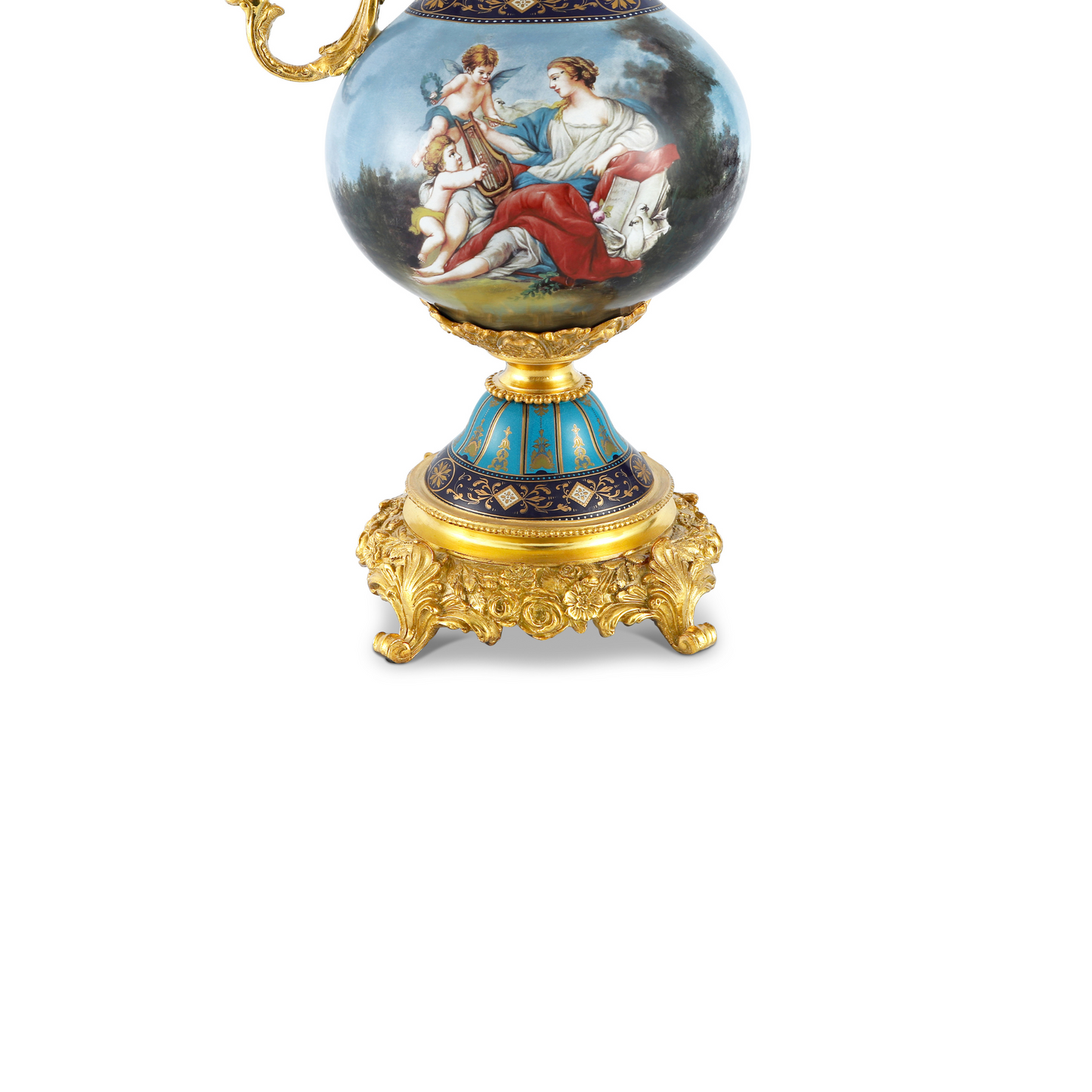 DECOELEVEN ™ Bronze & Porcelain Cherub Pitcher