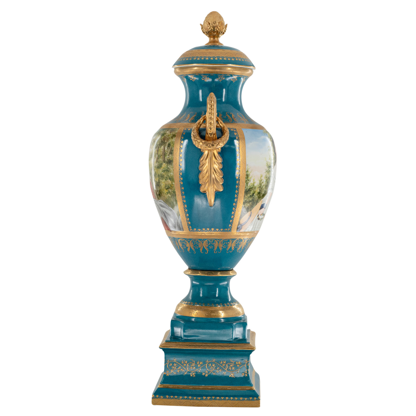 Gorgeous Hand-painted Porcelain And Bronze Vase