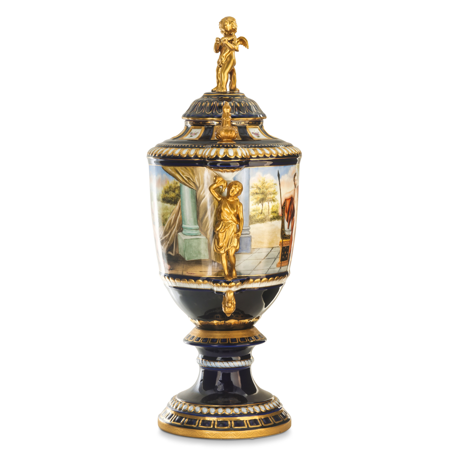 Porcelain Lady Handle Mythological Urn