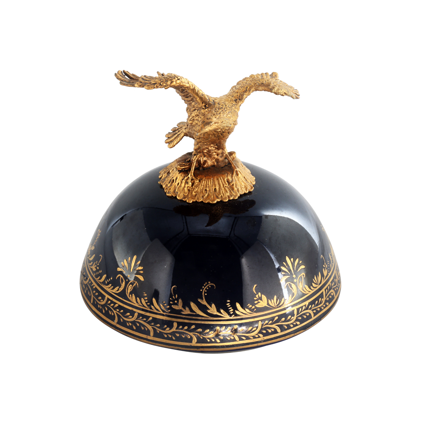 Bronze Snake Handle Hand-Painted Porcelain Jar