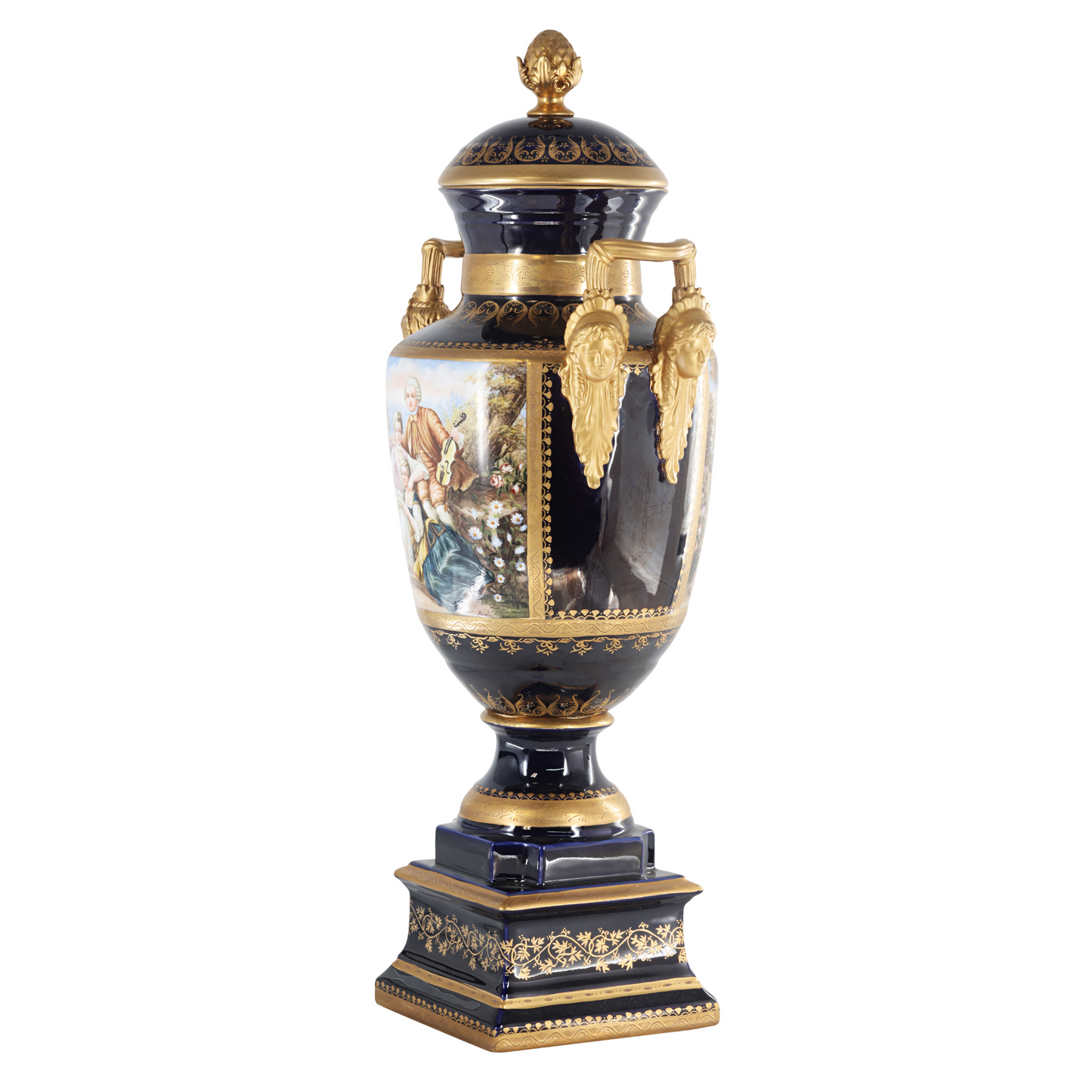 Gorgeous Hand-painted Porcelain And Bronze Vase