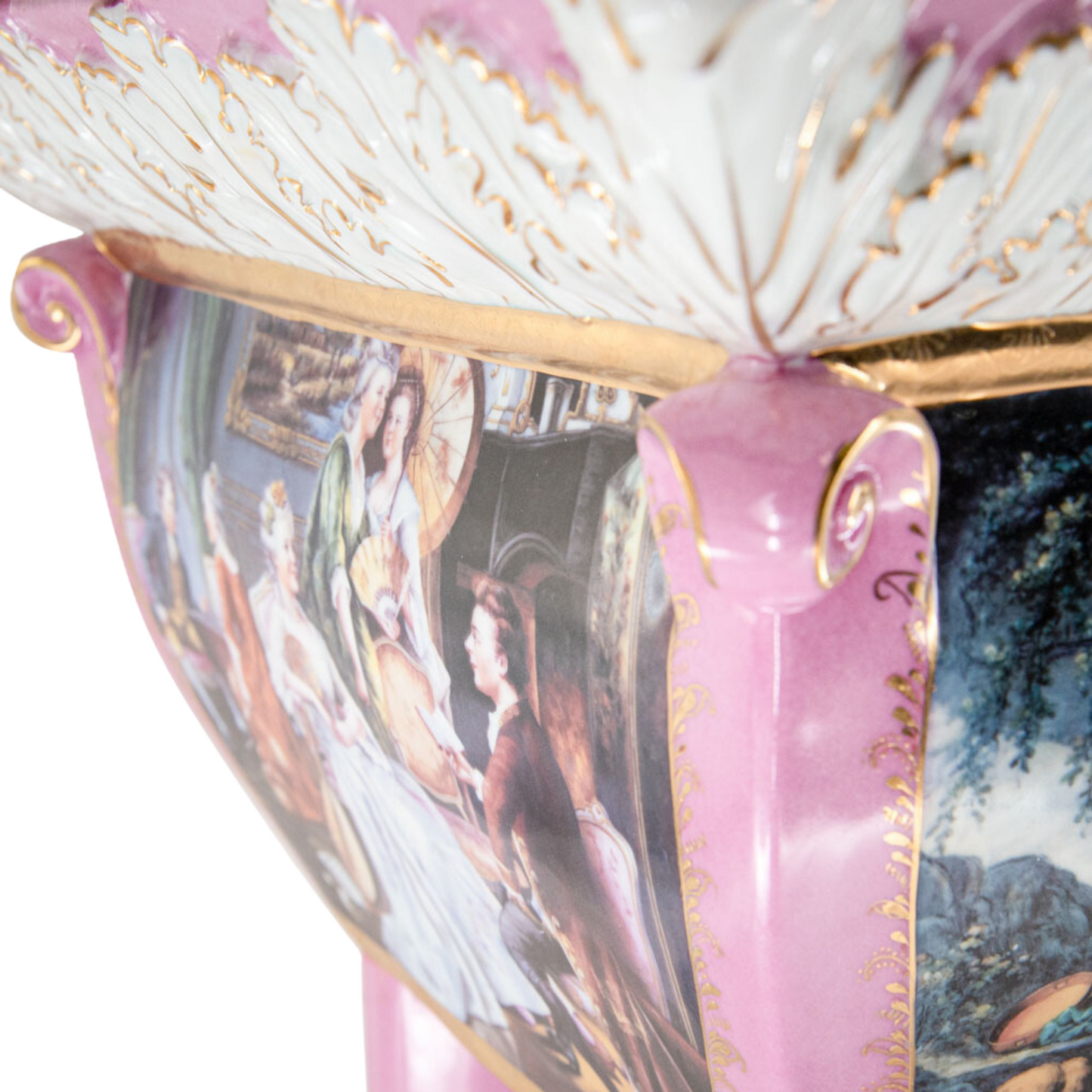 Hand-painted Pink Baroque Style Furniture Porcelain Chair