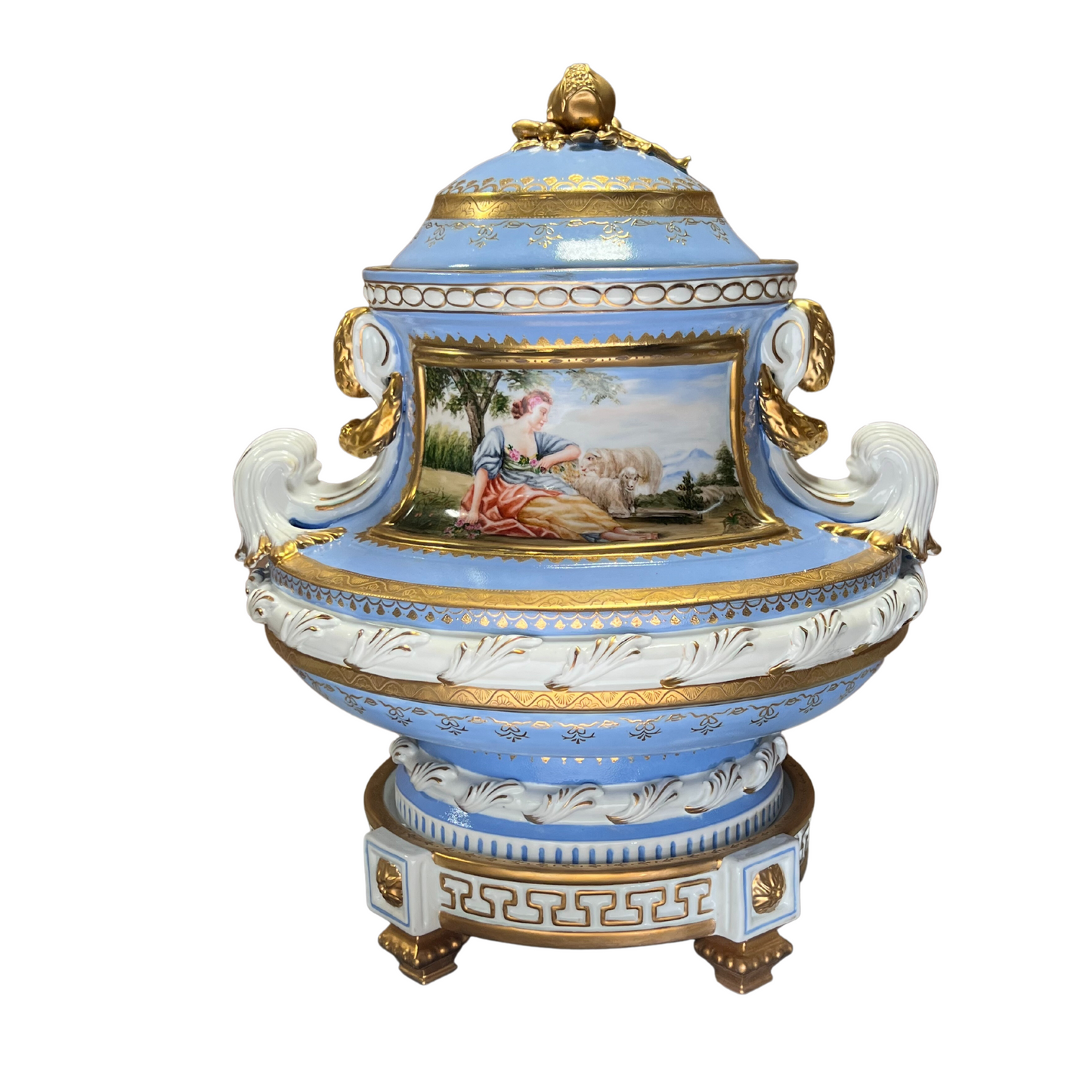 Hermosa Jarra de Porcelana Pintada a Mano