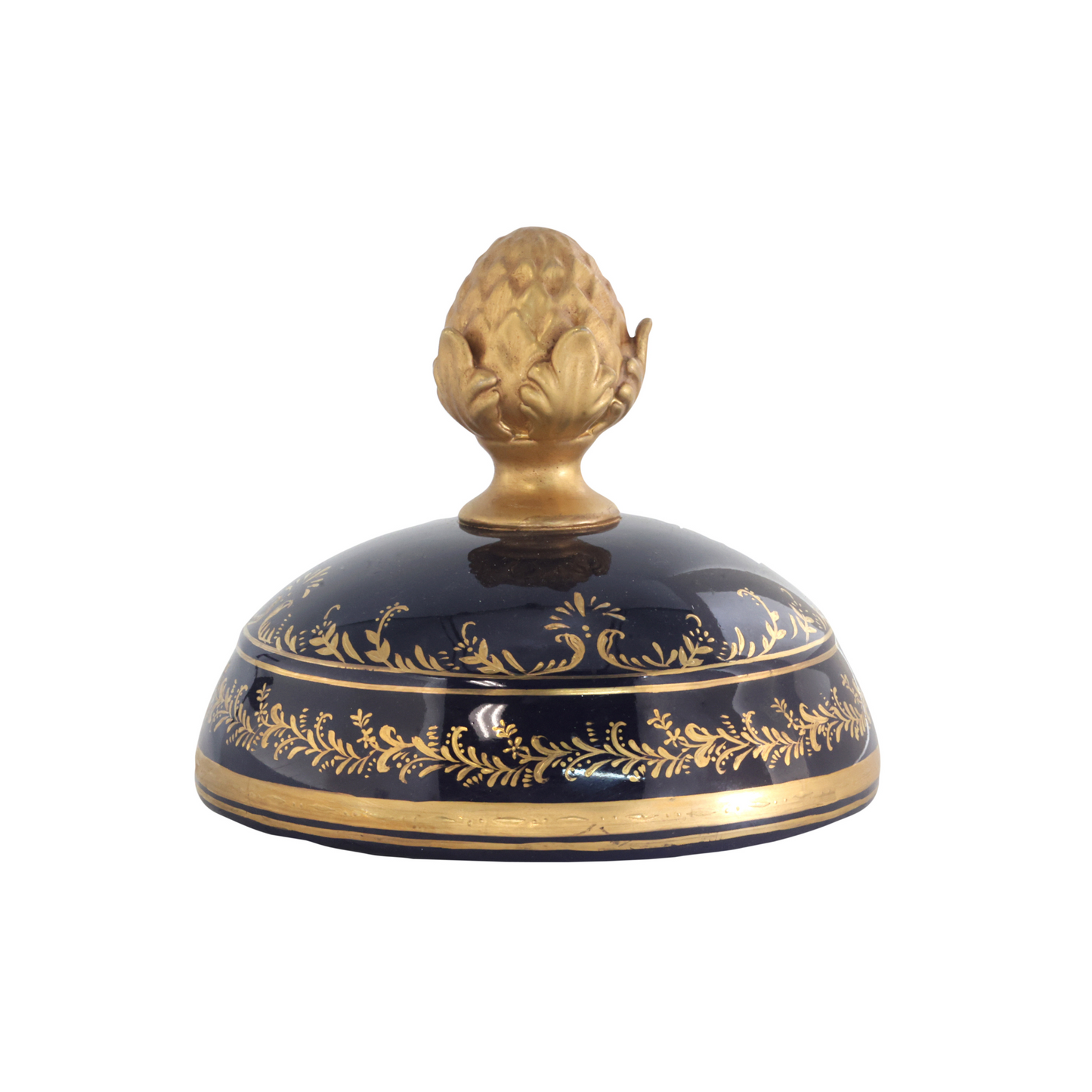 Magnífico Jarrón De Porcelana Y Bronce Pintado A Mano